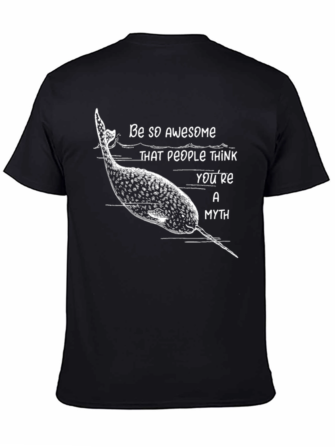 Awesome Narwhal Myth T-Shirt - Black