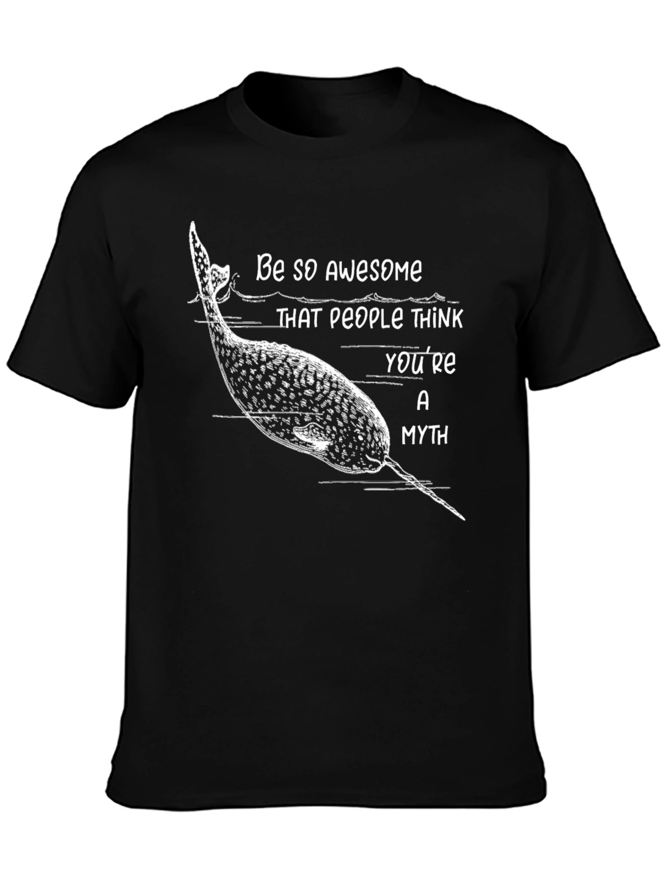 Awesome Narwhal Myth T-Shirt - Black