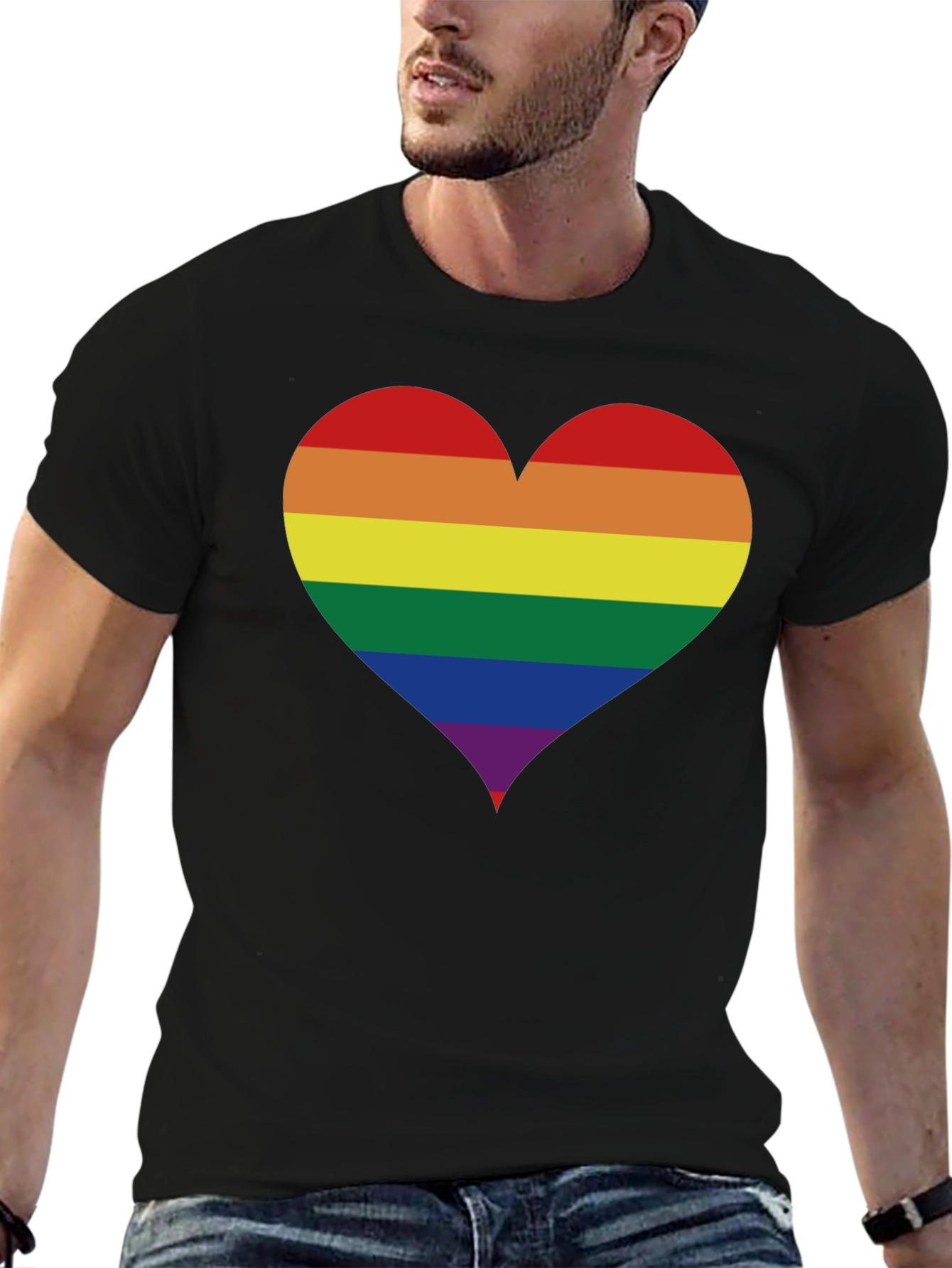 Rainbow Heart Pride T-Shirt - Soft Cotton Blend