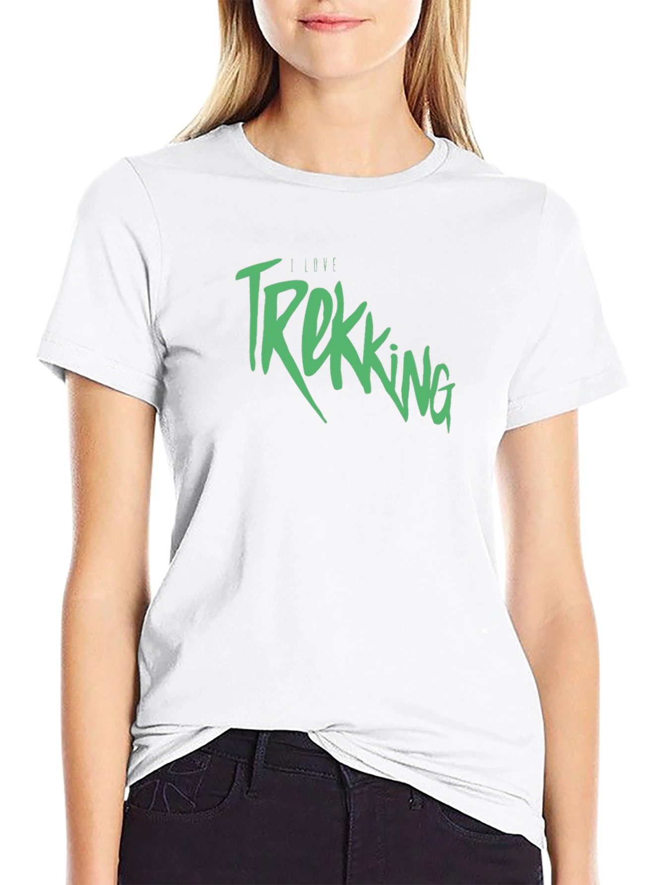 I Love Trekking Black T-Shirt - Outdoor Adventure