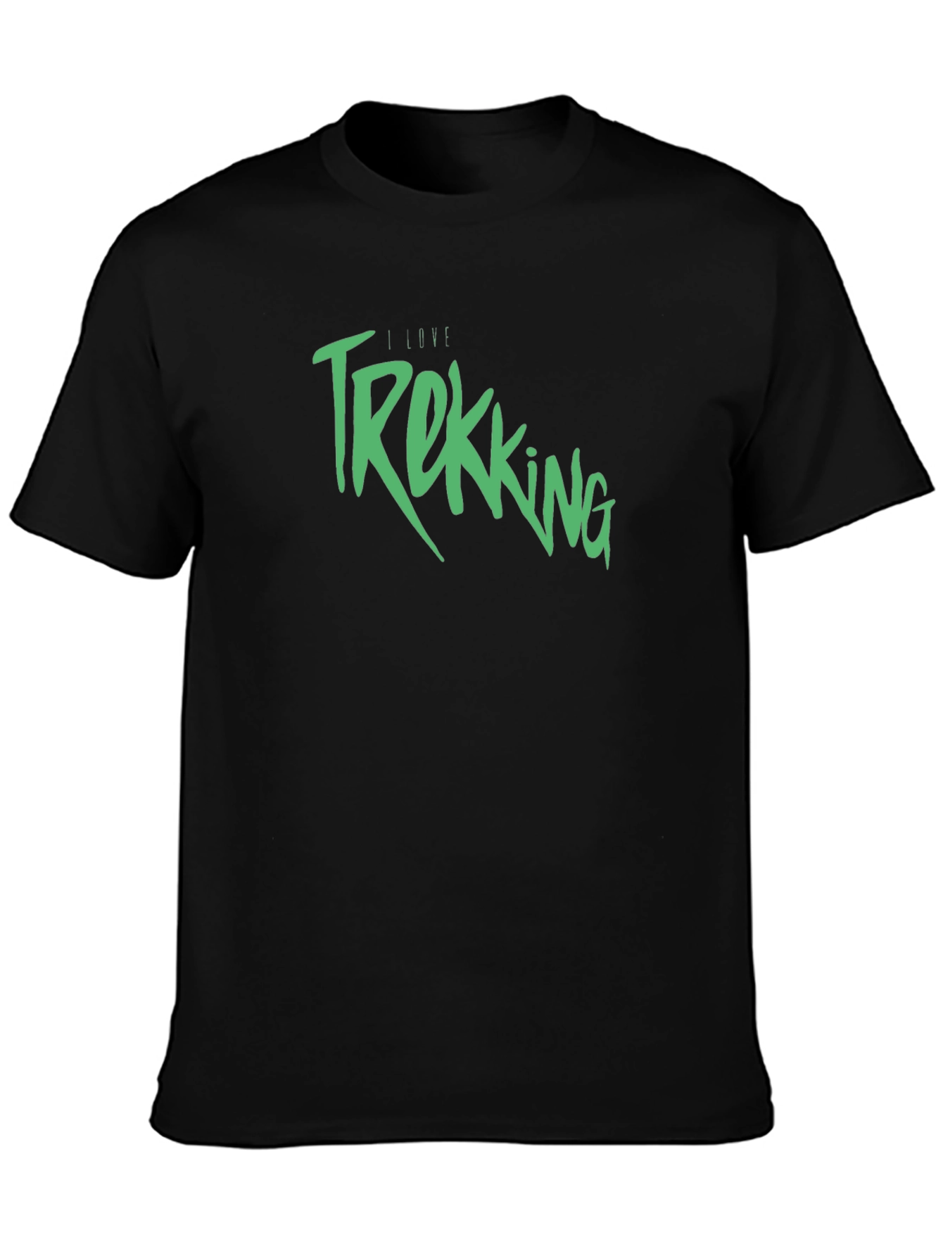 I Love Trekking Black T-Shirt - Outdoor Adventure