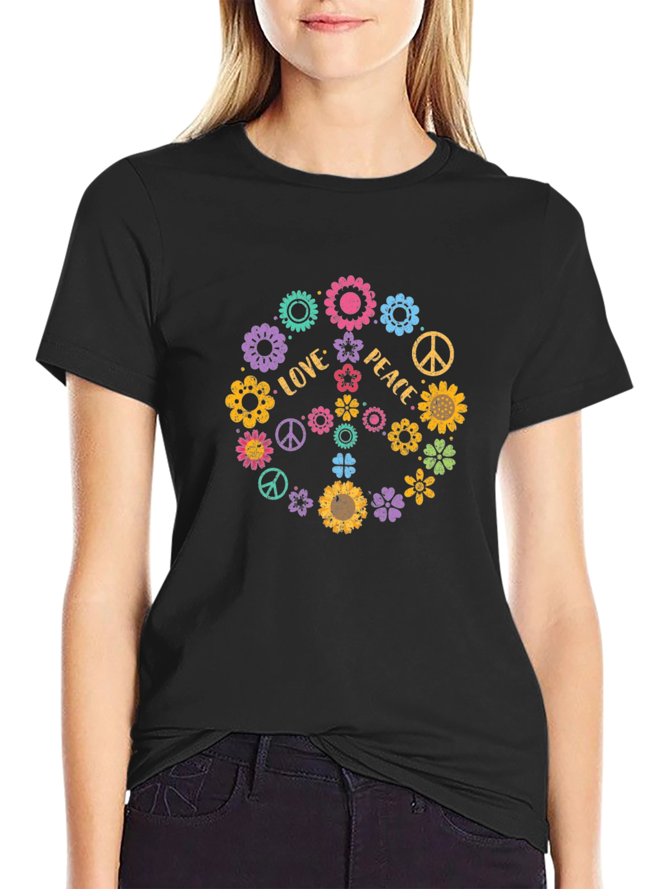Love and Peace Floral T-Shirt
