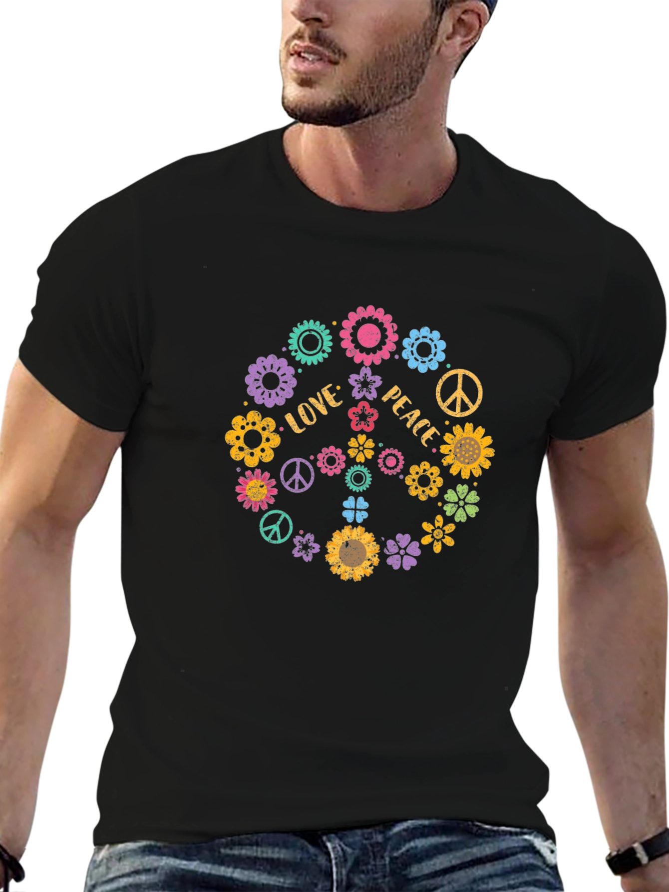 Love and Peace Floral T-Shirt