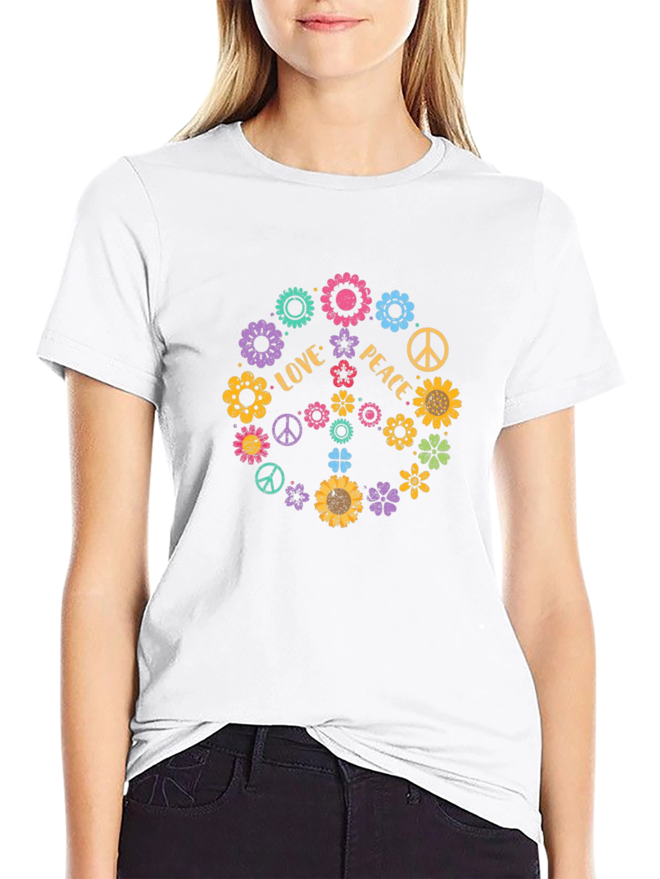 Love and Peace Floral T-Shirt