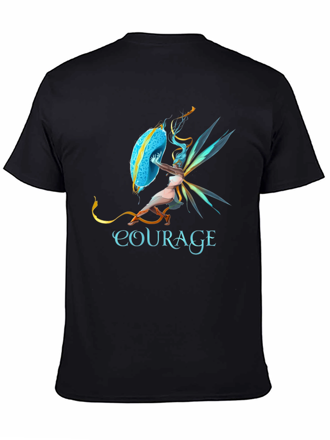 Courage Fairy Shield Graphic Tee - Black