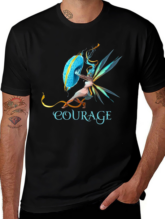 Courage Fairy Shield Graphic Tee - Black