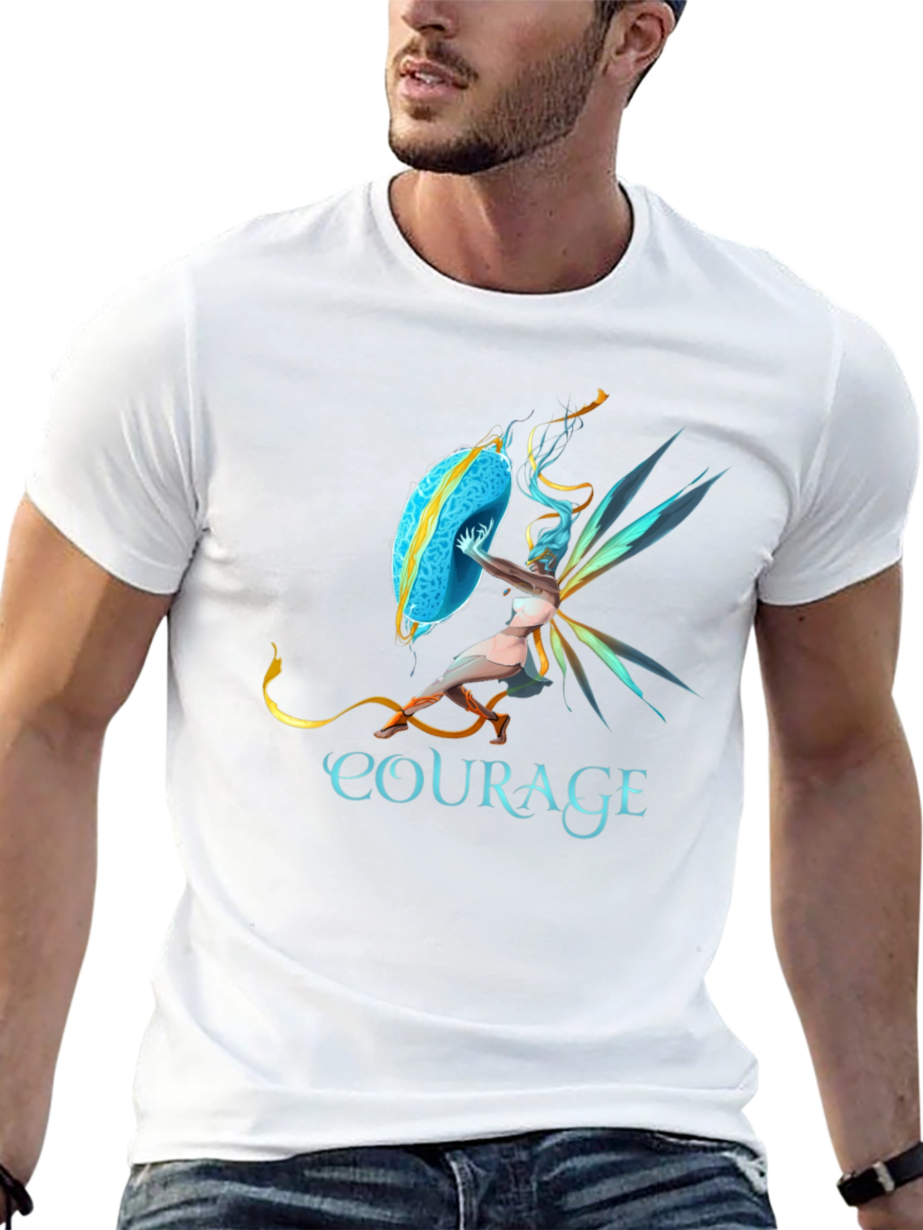 Courage Fairy Shield Graphic Tee - Black