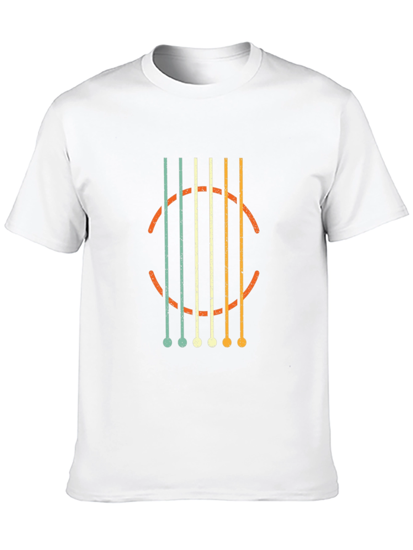 Retro Guitar String Graphic Black T-Shirt