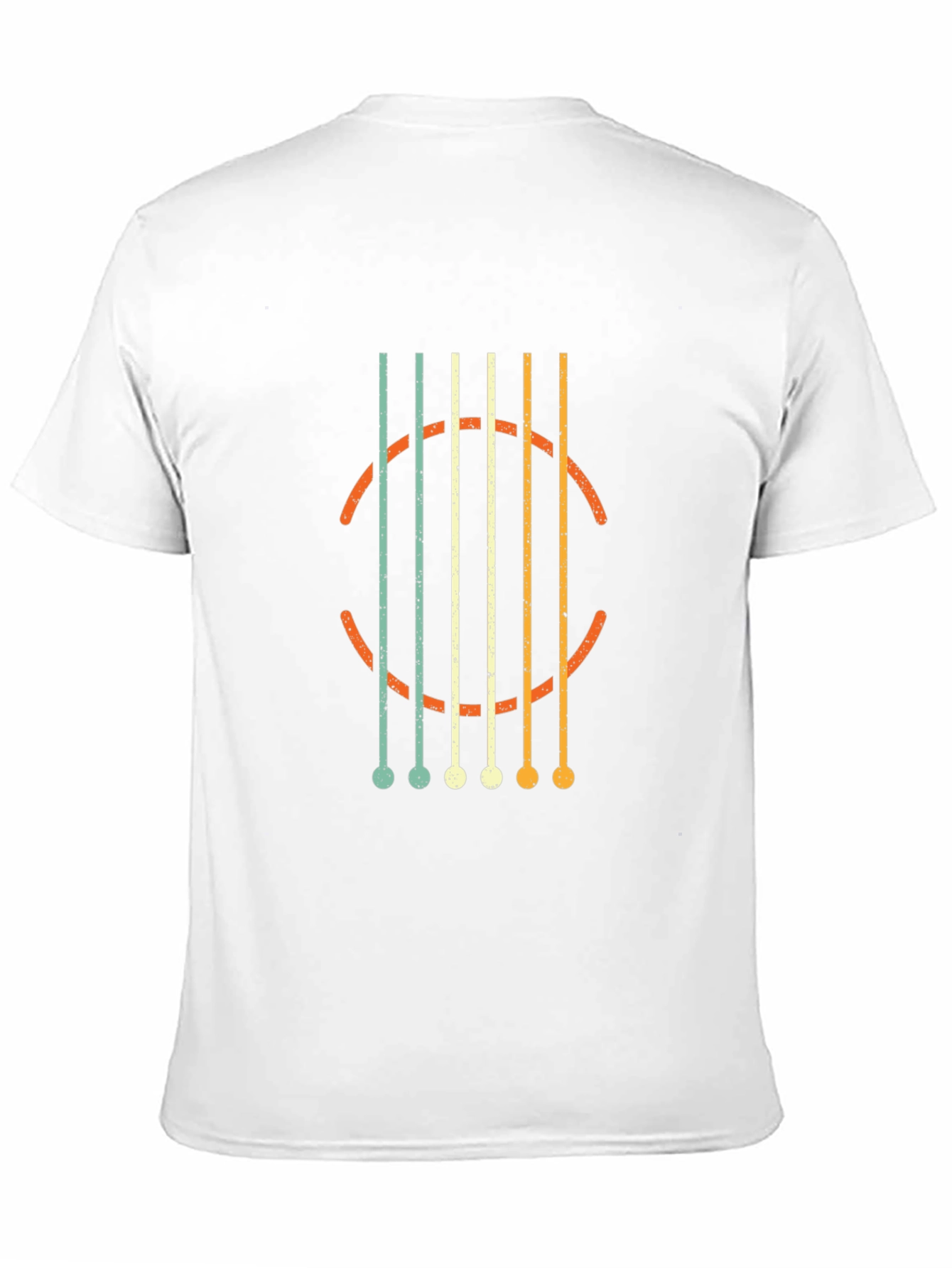 Retro Guitar String Graphic Black T-Shirt
