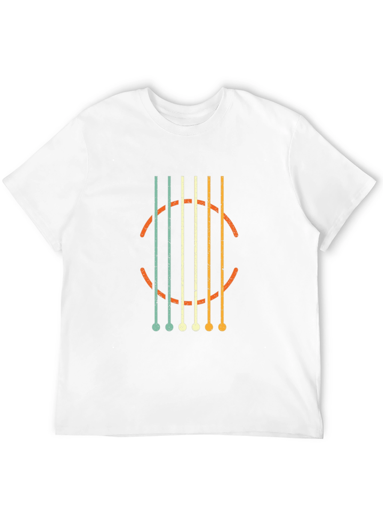 Retro Guitar String Graphic Black T-Shirt