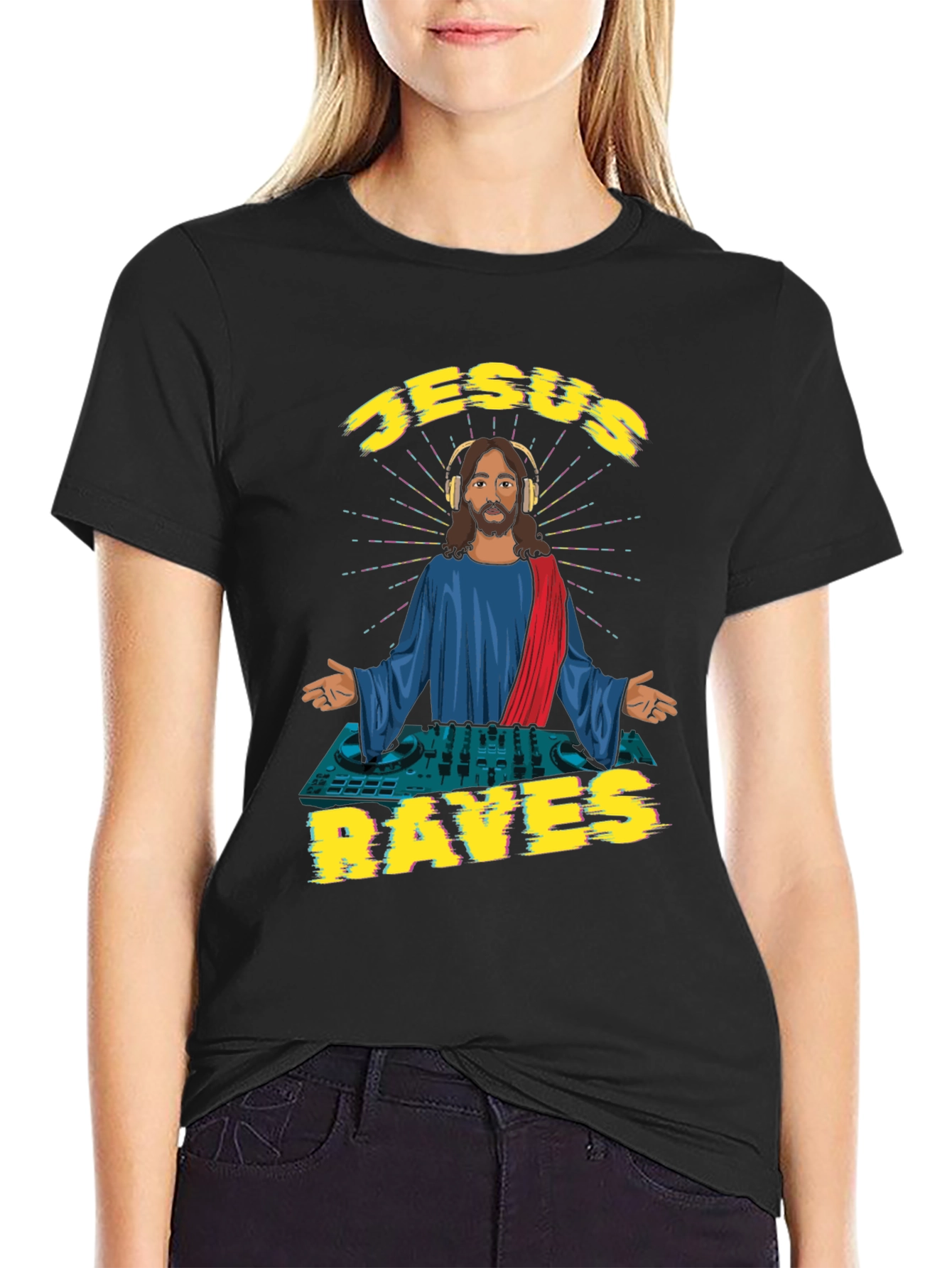 Jesus Raves Graphic T-Shirt