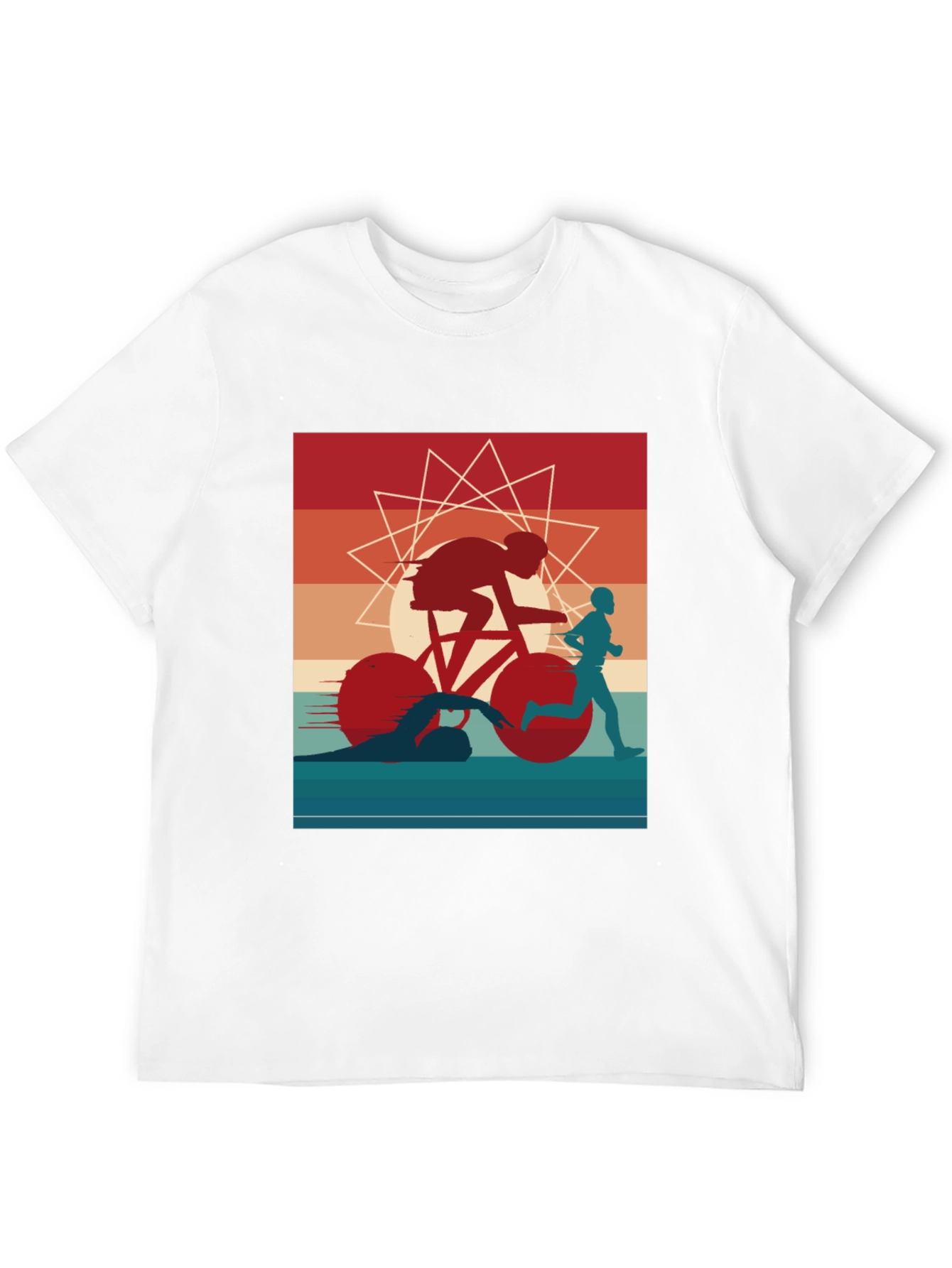 Triathlon Graphic Tee - Sporty Athlete Design