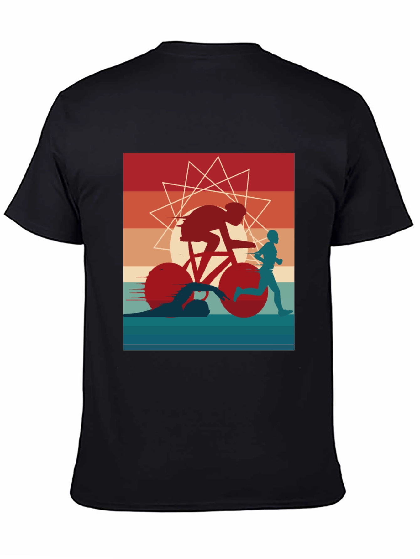 Triathlon Graphic Tee - Sporty Athlete Design