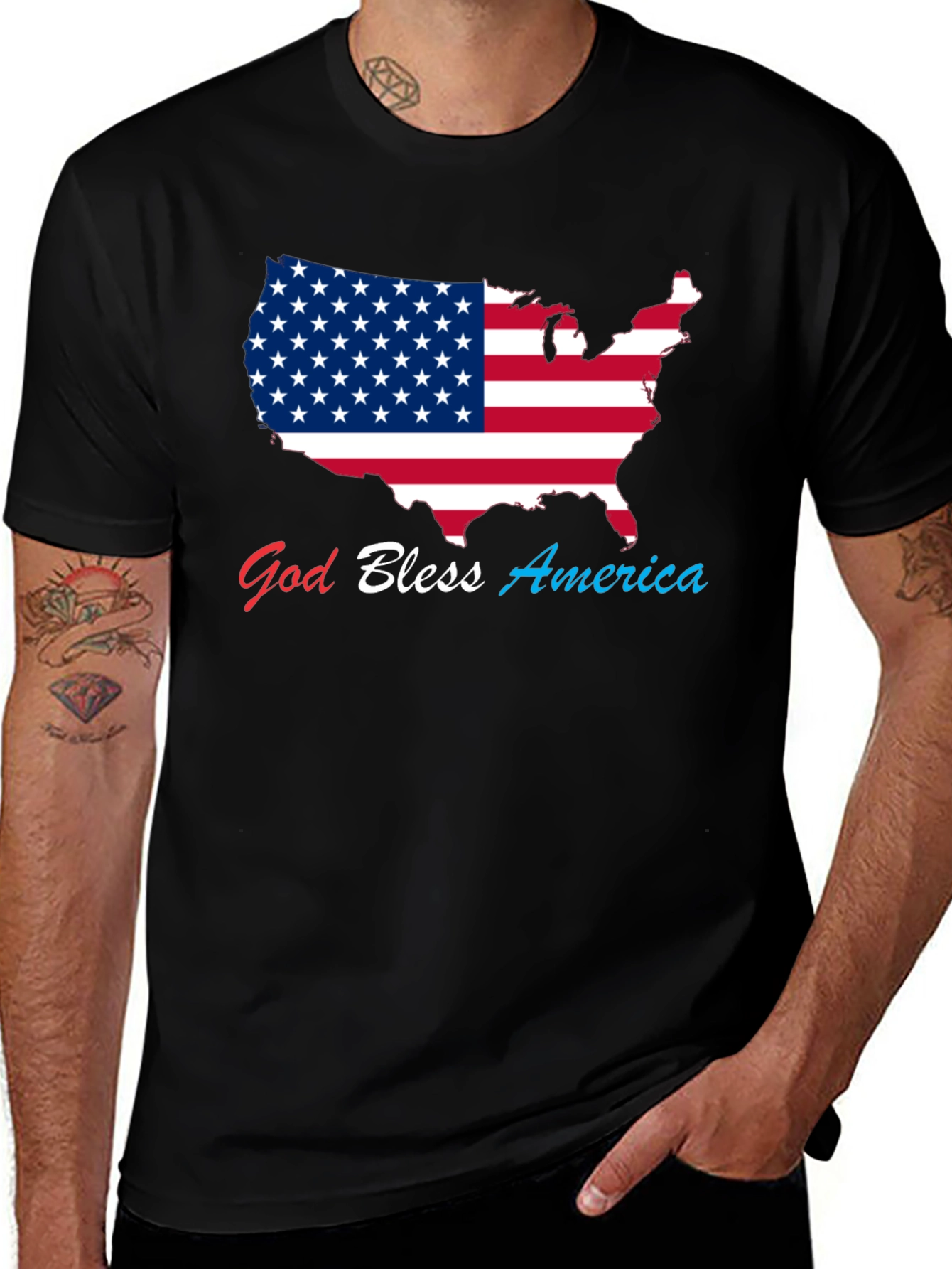 God Bless America USA Flag Patriotic T-Shirt