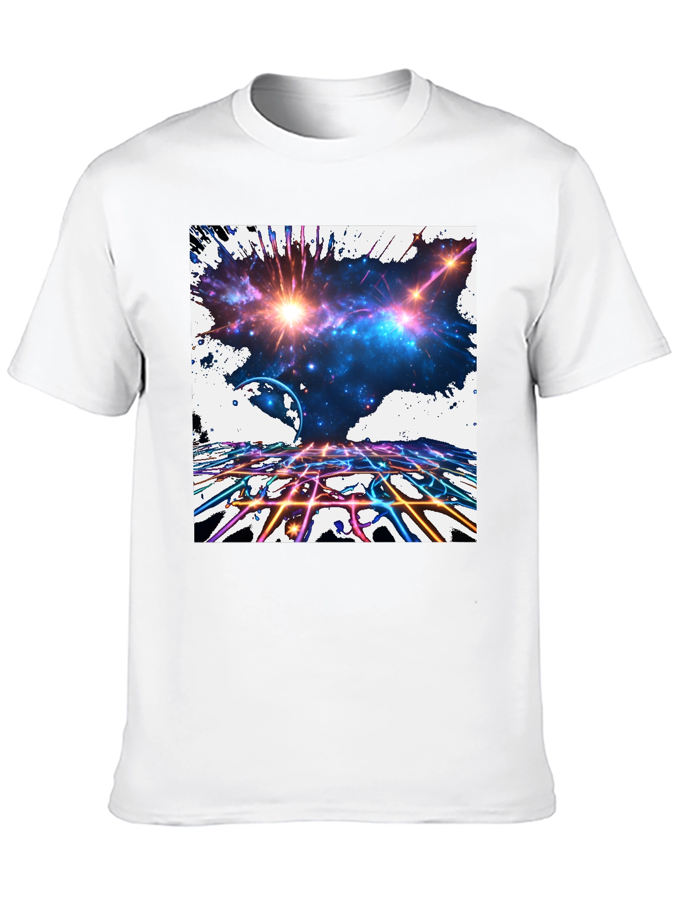 Galaxy Explosion Graphic Black T-Shirt