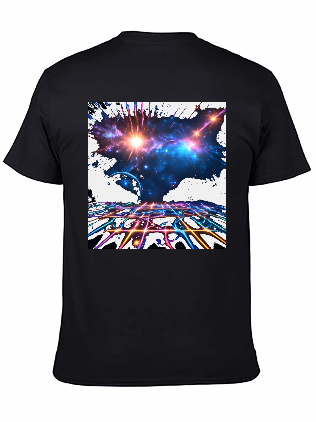 Galaxy Explosion Graphic Black T-Shirt