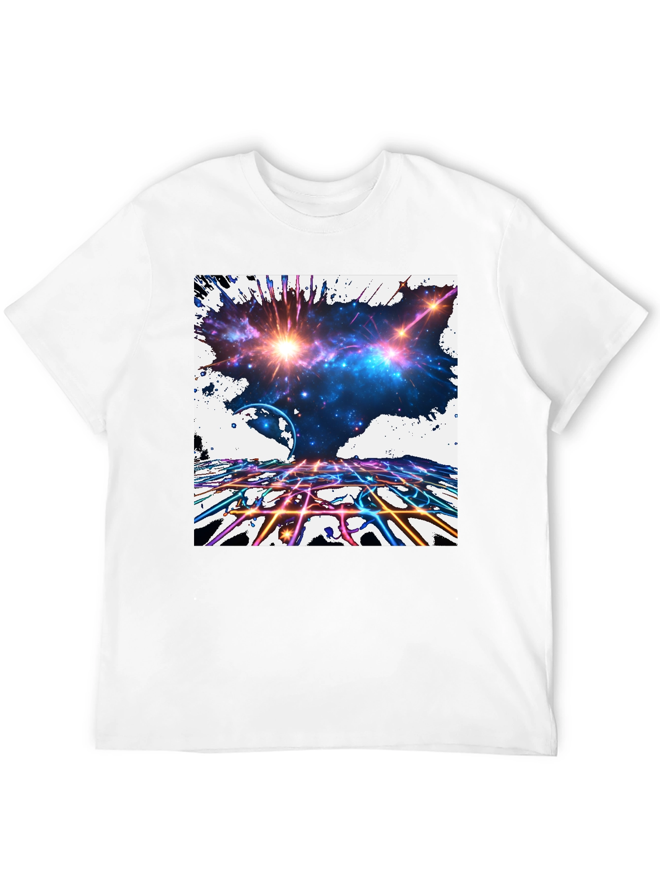 Galaxy Explosion Graphic Black T-Shirt