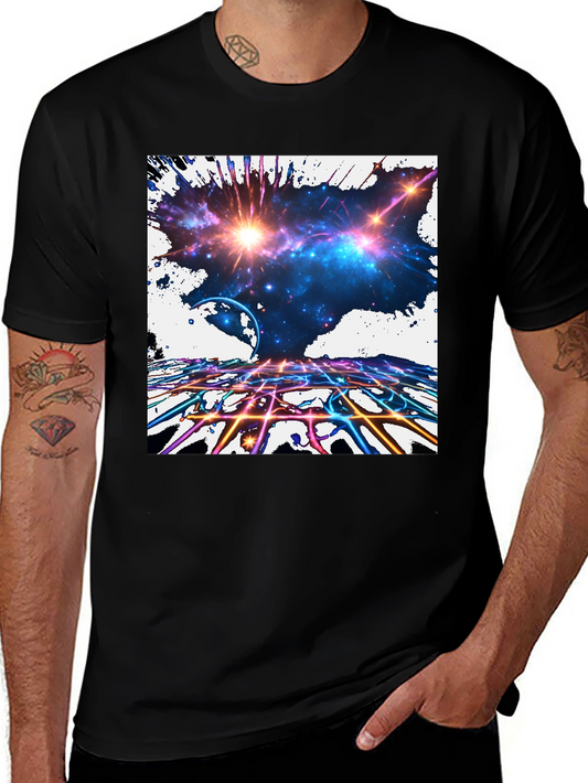 Galaxy Explosion Graphic Black T-Shirt