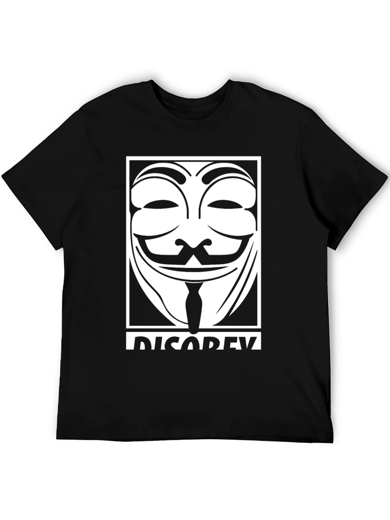 Anonymous Mask Graphic Black T-Shirt - Disobey