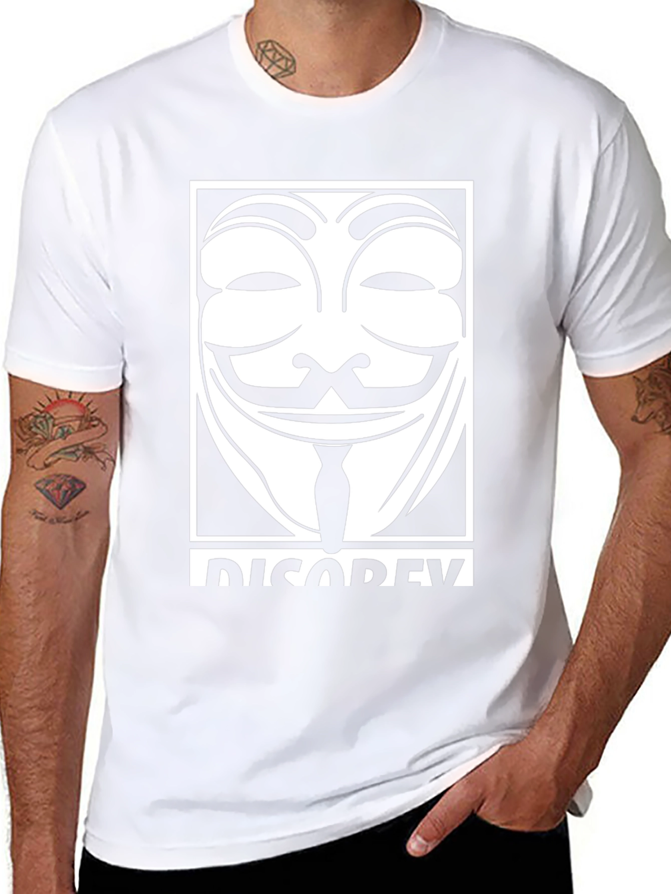 Anonymous Mask Graphic Black T-Shirt - Disobey
