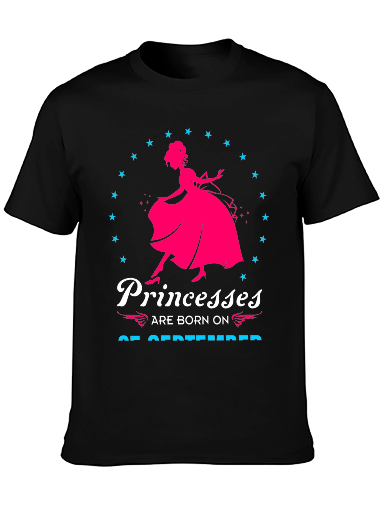 Princesses Born in September Black T-Shirt