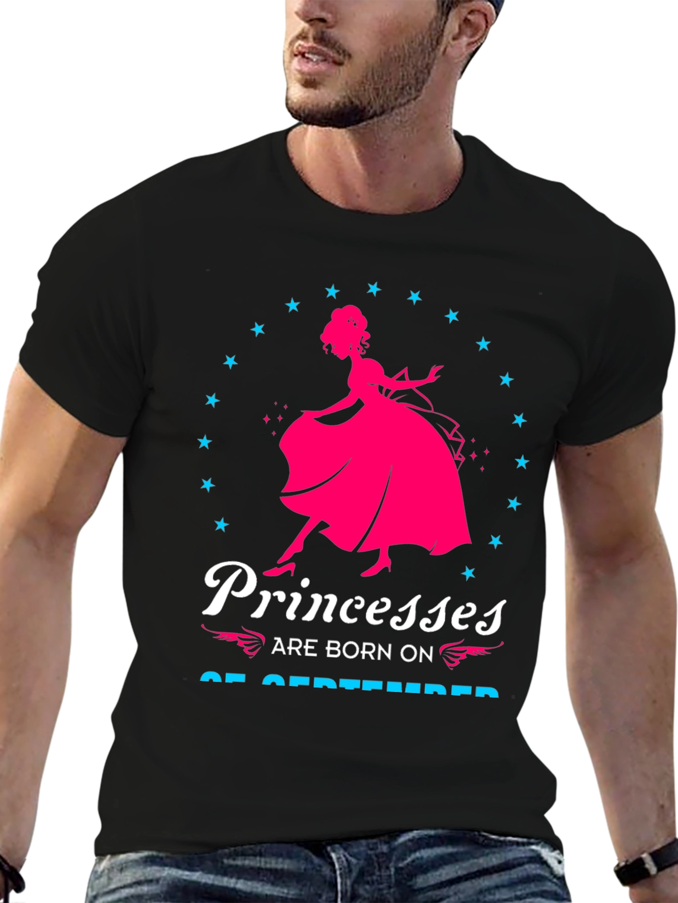 Princesses Born in September Black T-Shirt