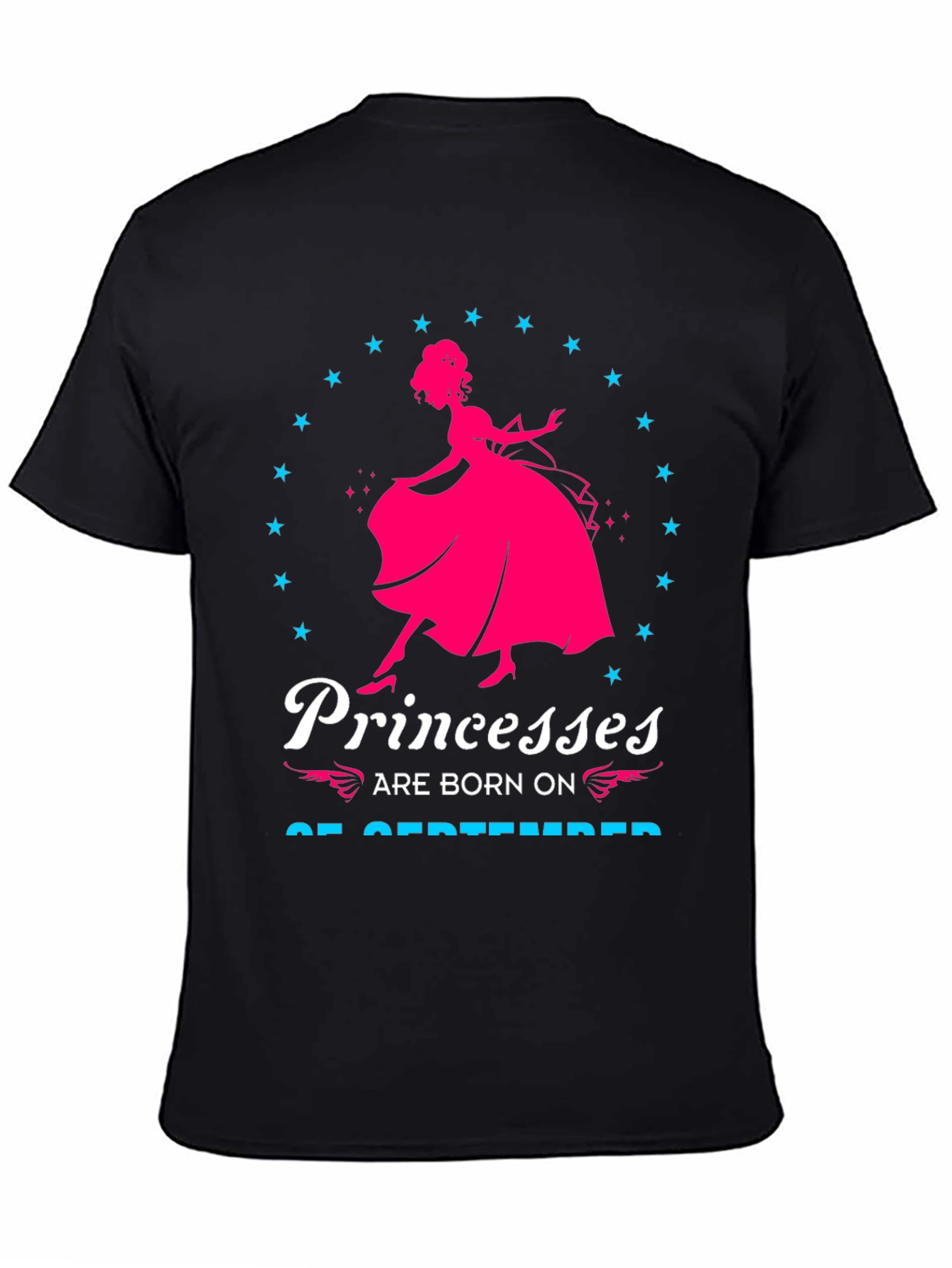 Princesses Born in September Black T-Shirt