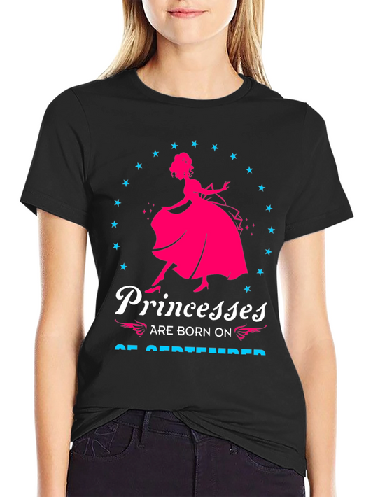 Princesses Born in September Black T-Shirt