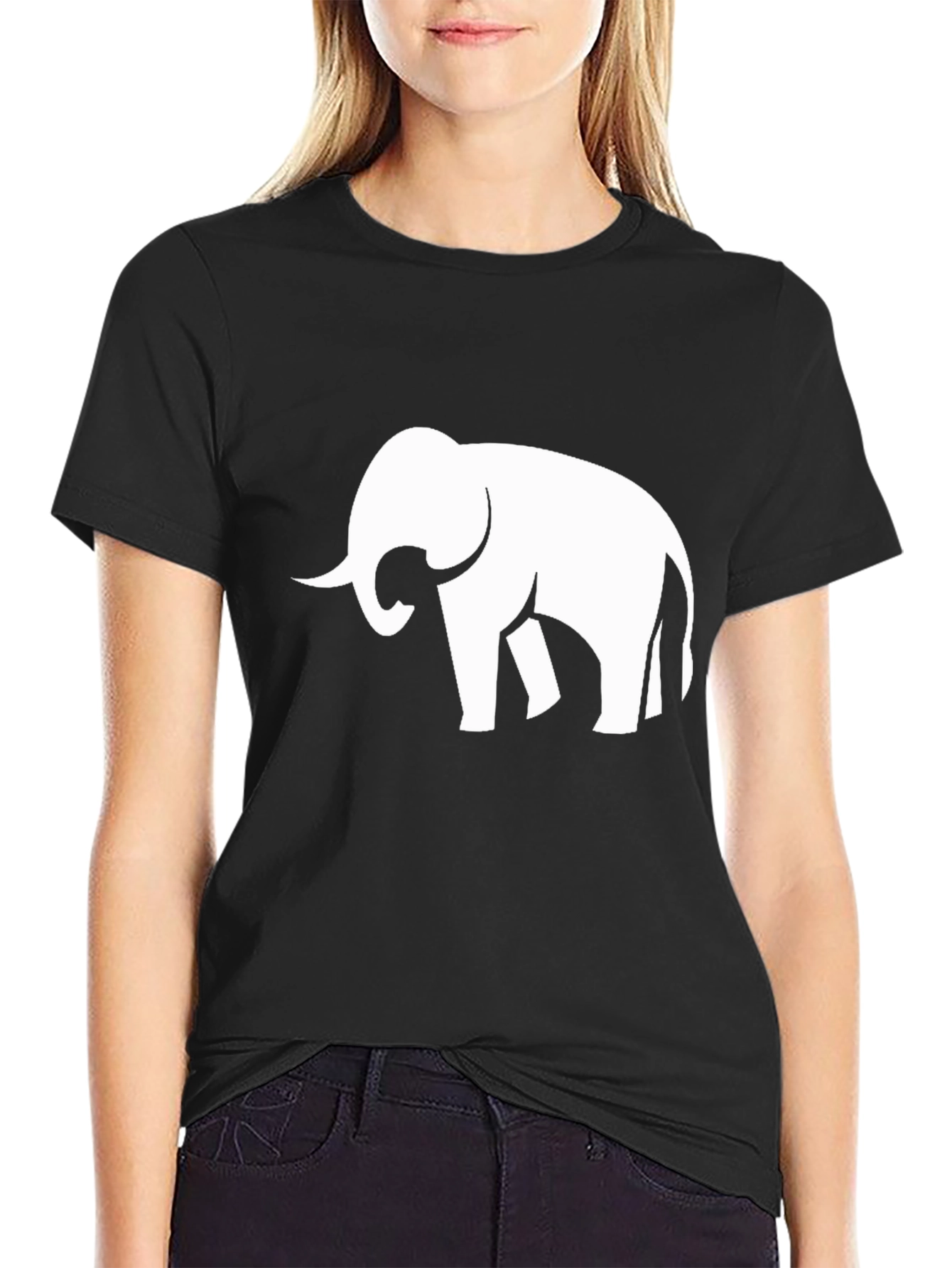 Elephant Graphic Tee - Black Casual T-Shirt