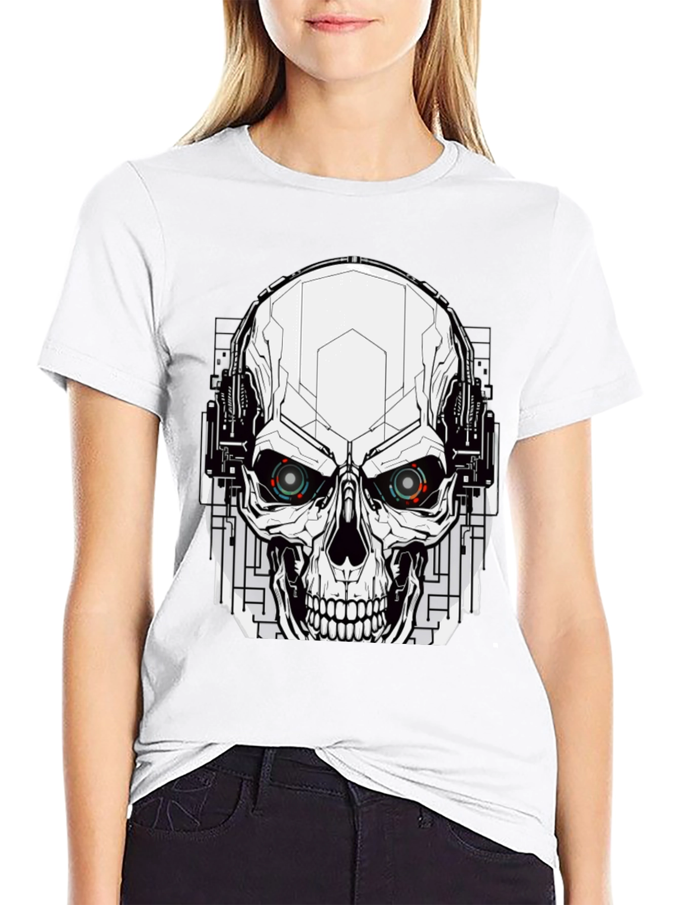 Cyberpunk Skull T-Shirt - Mens Graphic Tee