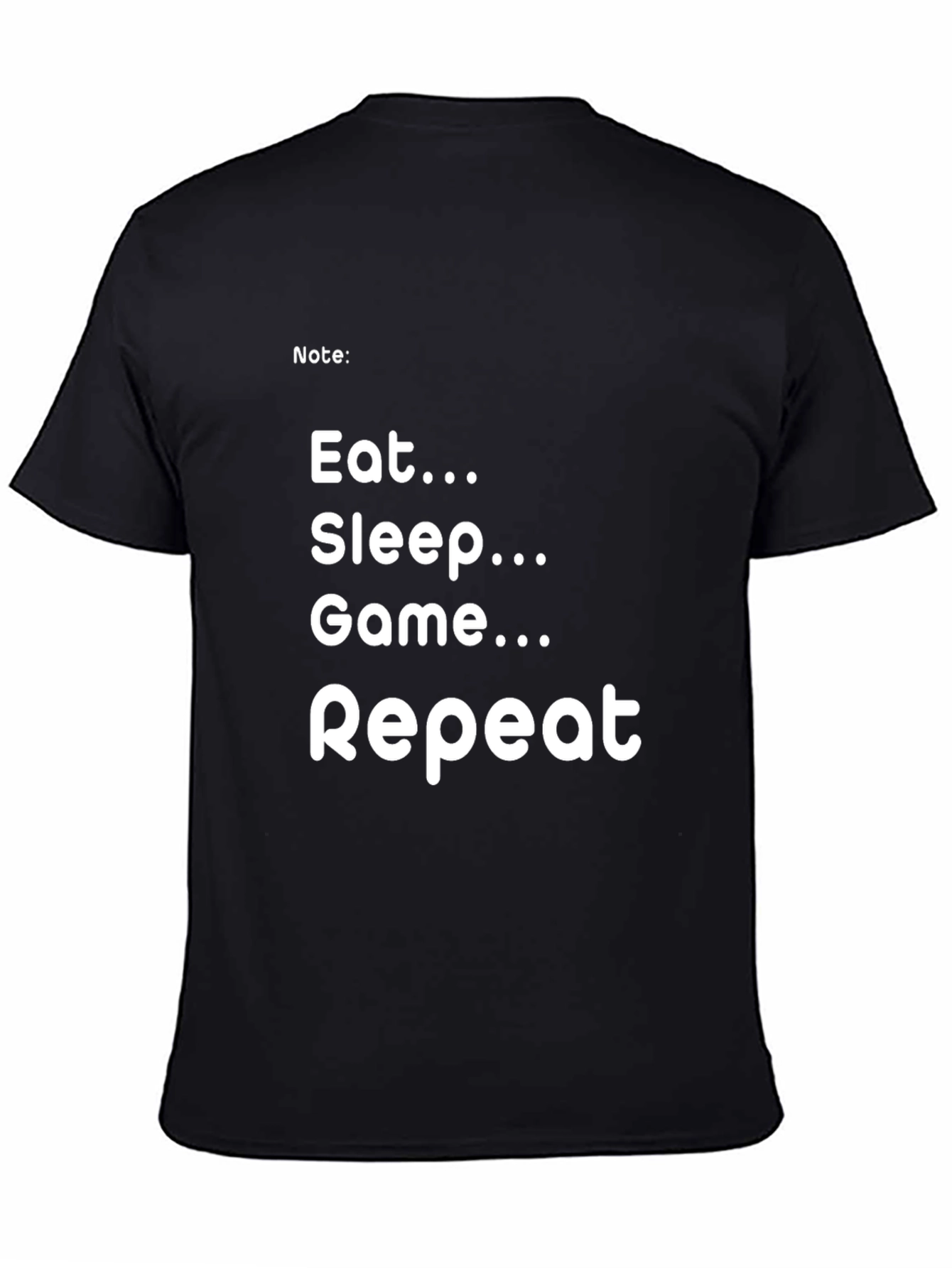 Eat Sleep Game Repeat Black T-Shirt
