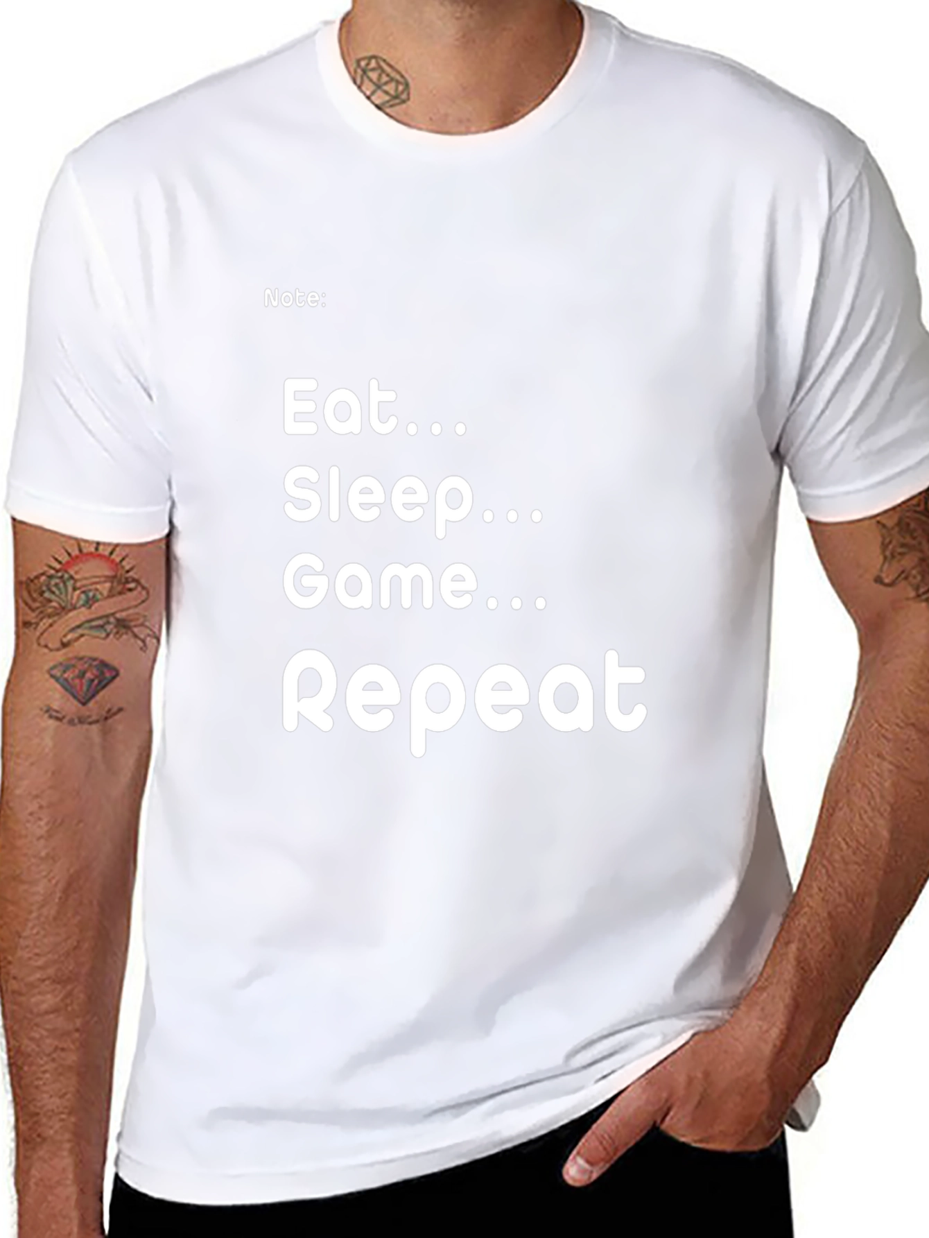 Eat Sleep Game Repeat Black T-Shirt