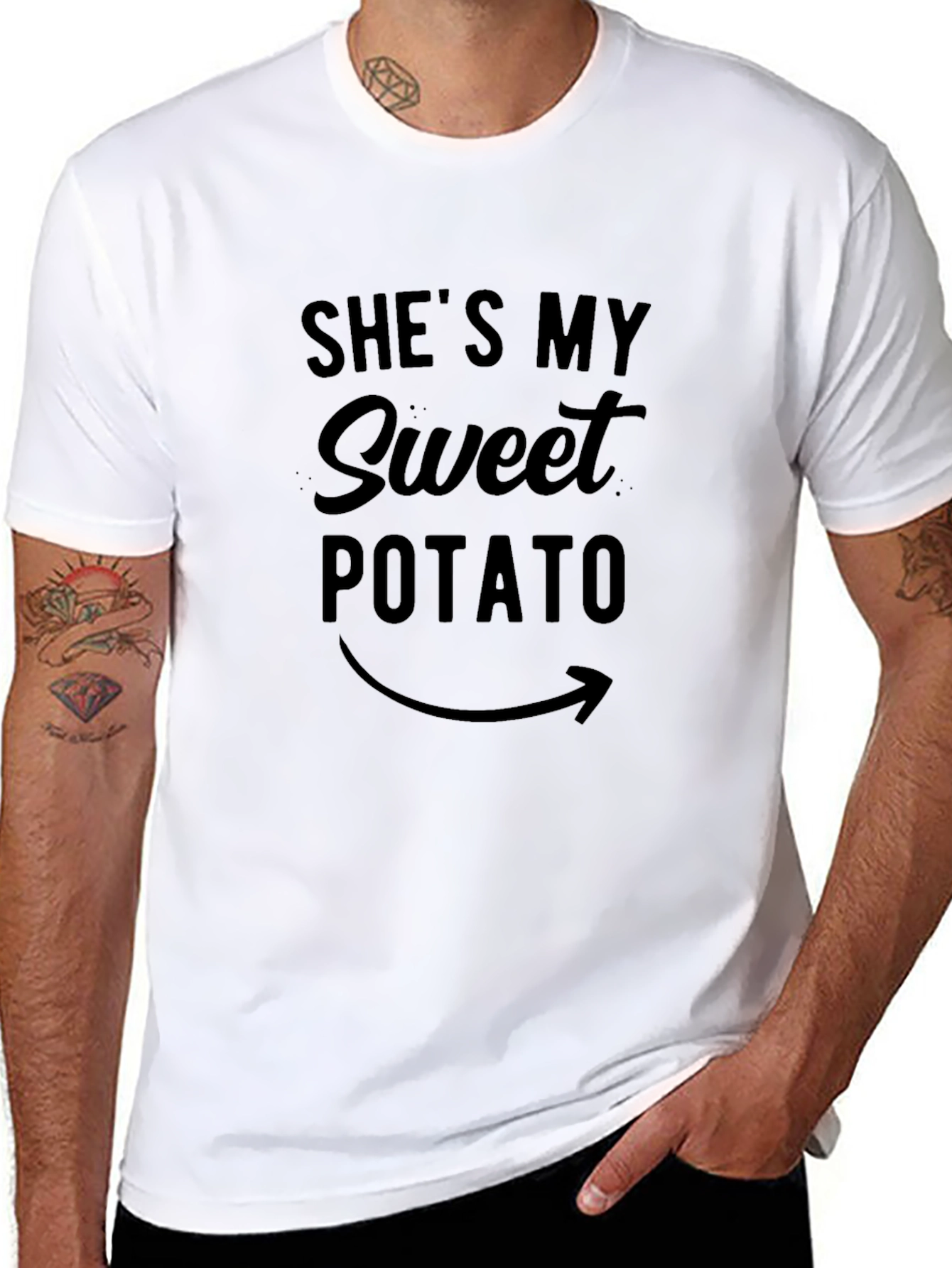 Shes My Sweet Potato Graphic T-Shirt - Black