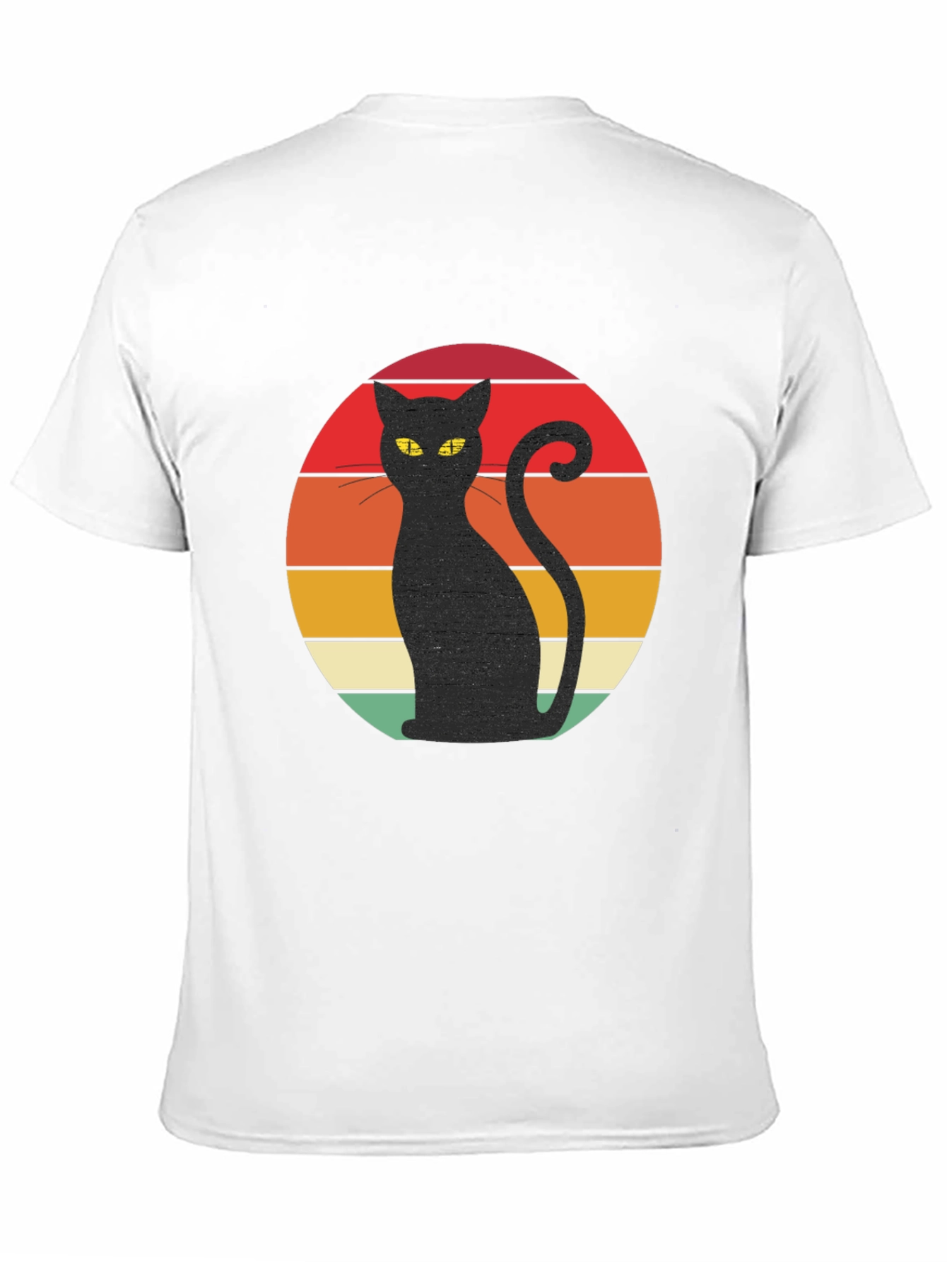 Retro Cat T-Shirt - Black Cat Silhouette