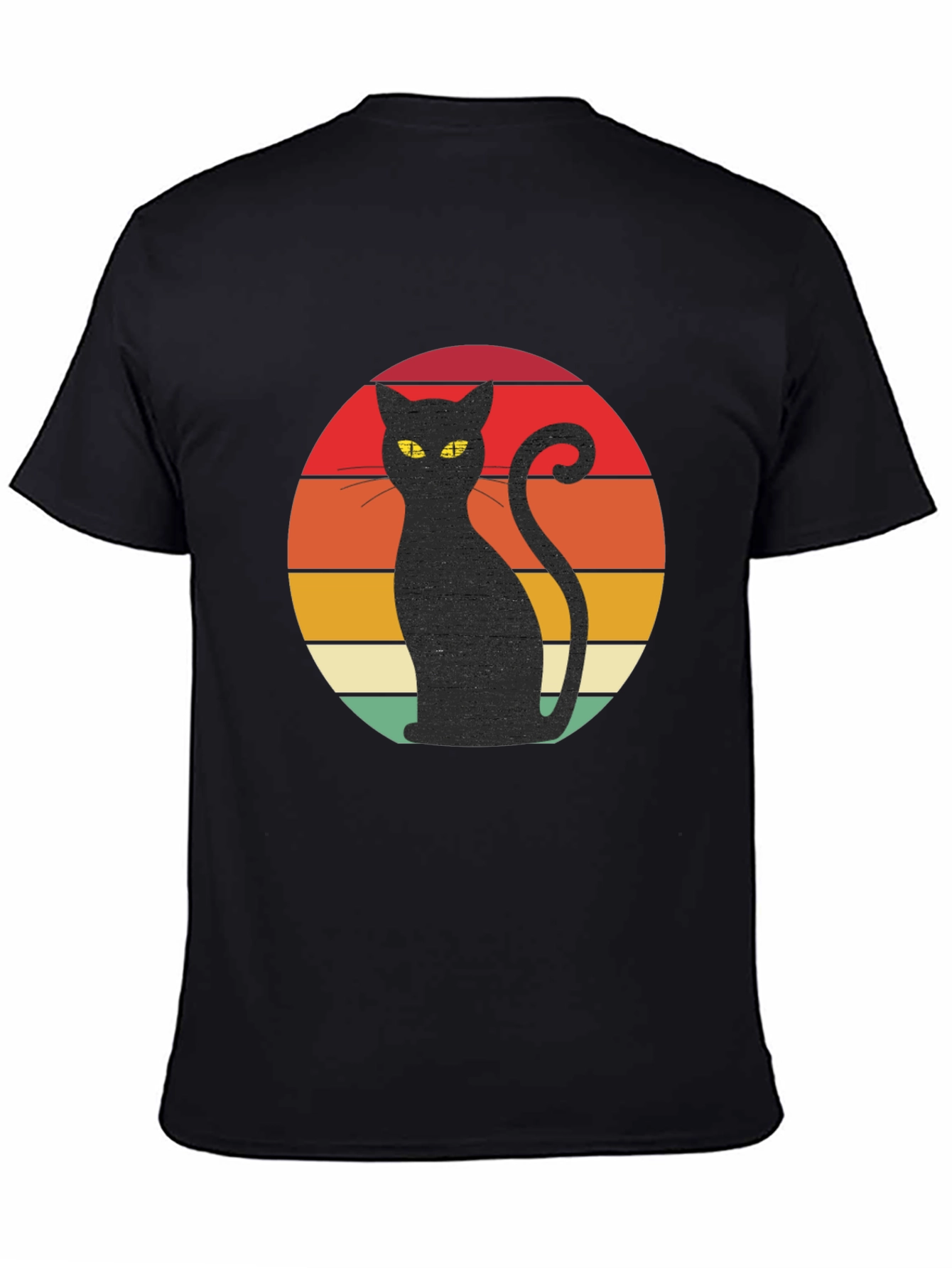 Retro Cat T-Shirt - Black Cat Silhouette