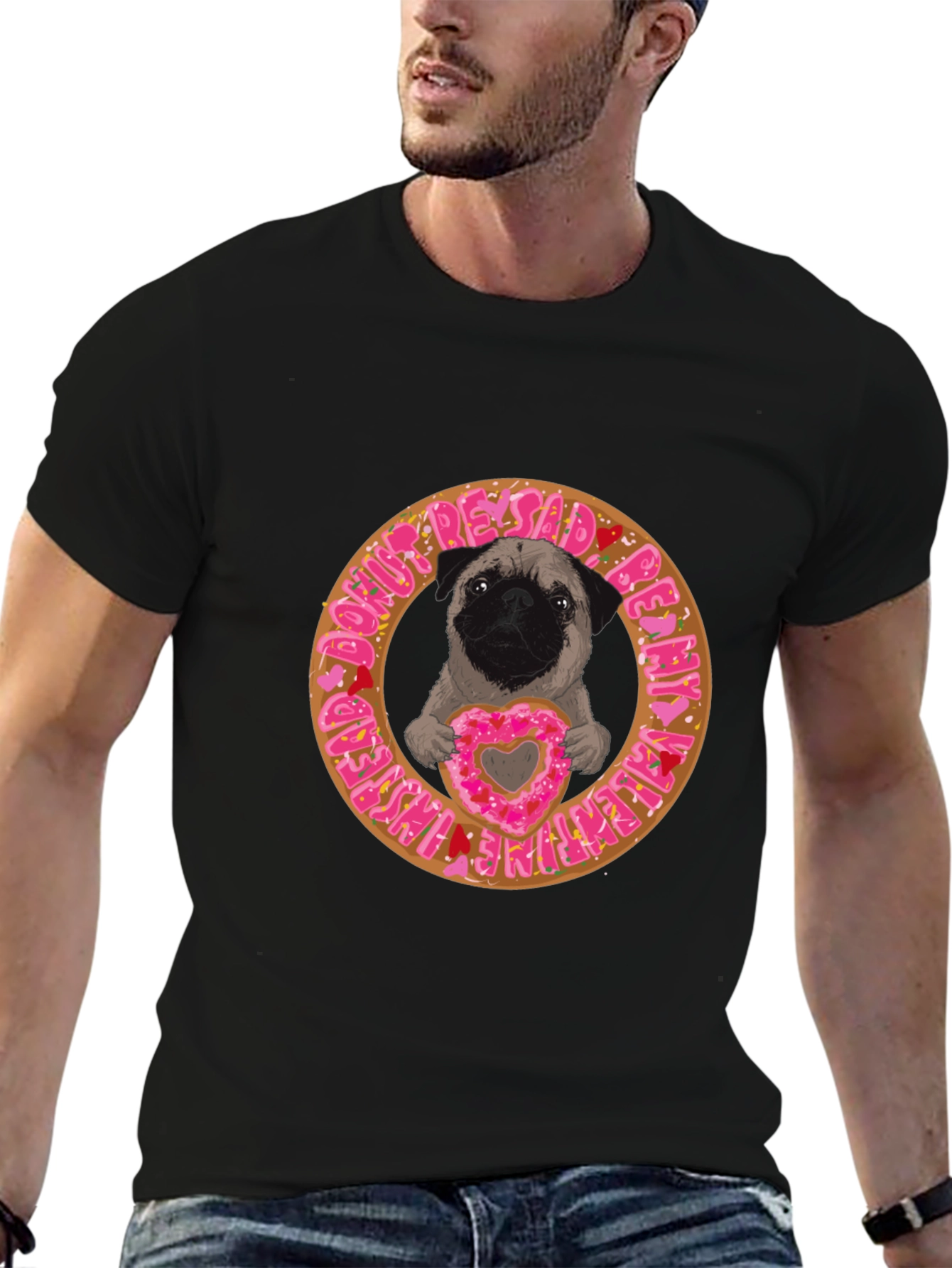 Pug Donut Valentines Day T-Shirt