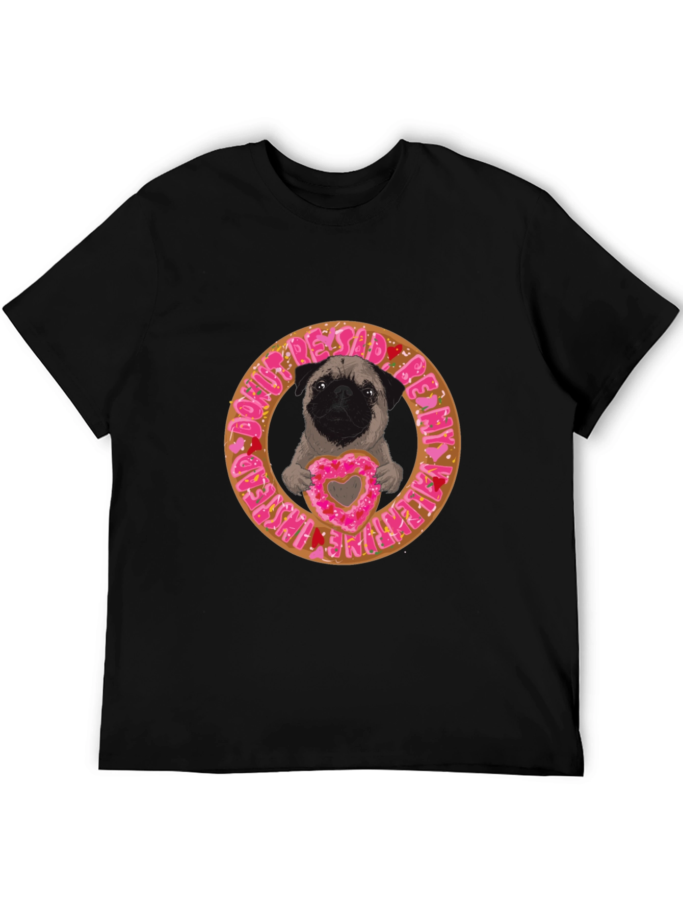 Pug Donut Valentines Day T-Shirt