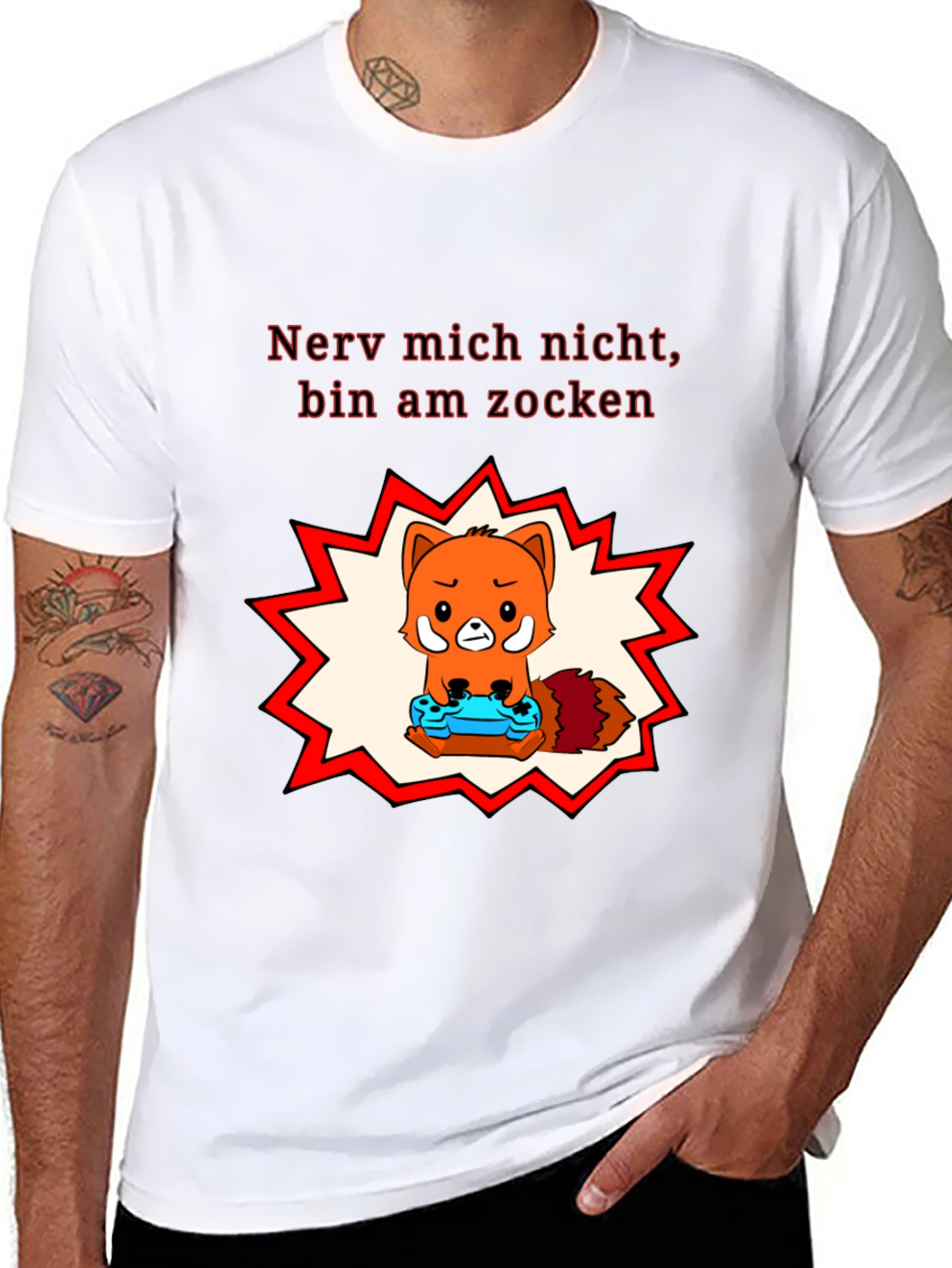 Gamer Fox Tee: Nerv Mich Nicht Bin Am Zocken