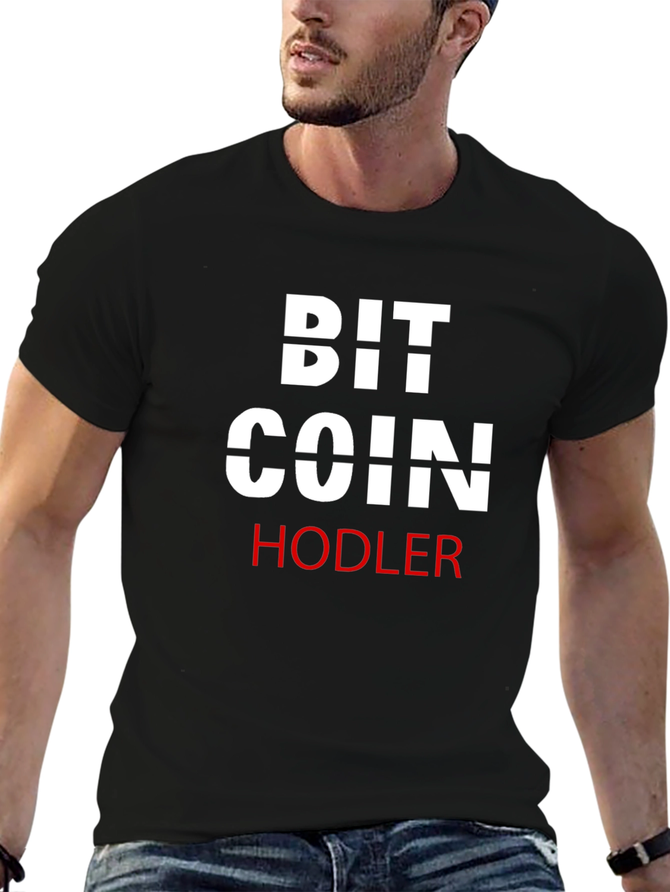 Bitcoin HODLER Black T-Shirt Crypto Currency Tee