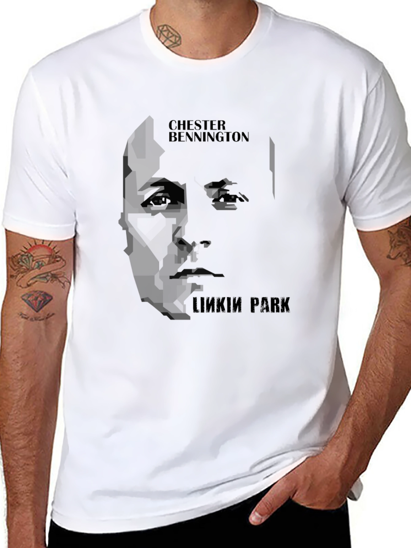 Chester Bennington Linkin Park Black Graphic T-Shirt
