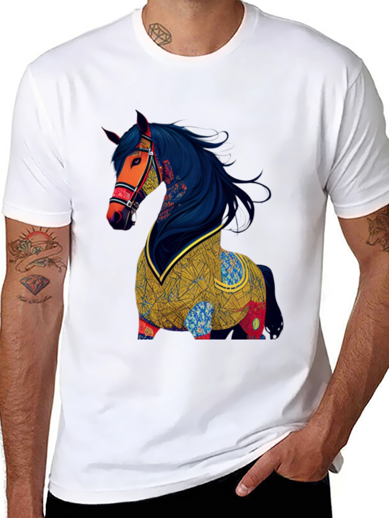 Artistic Horse Graphic T-Shirt