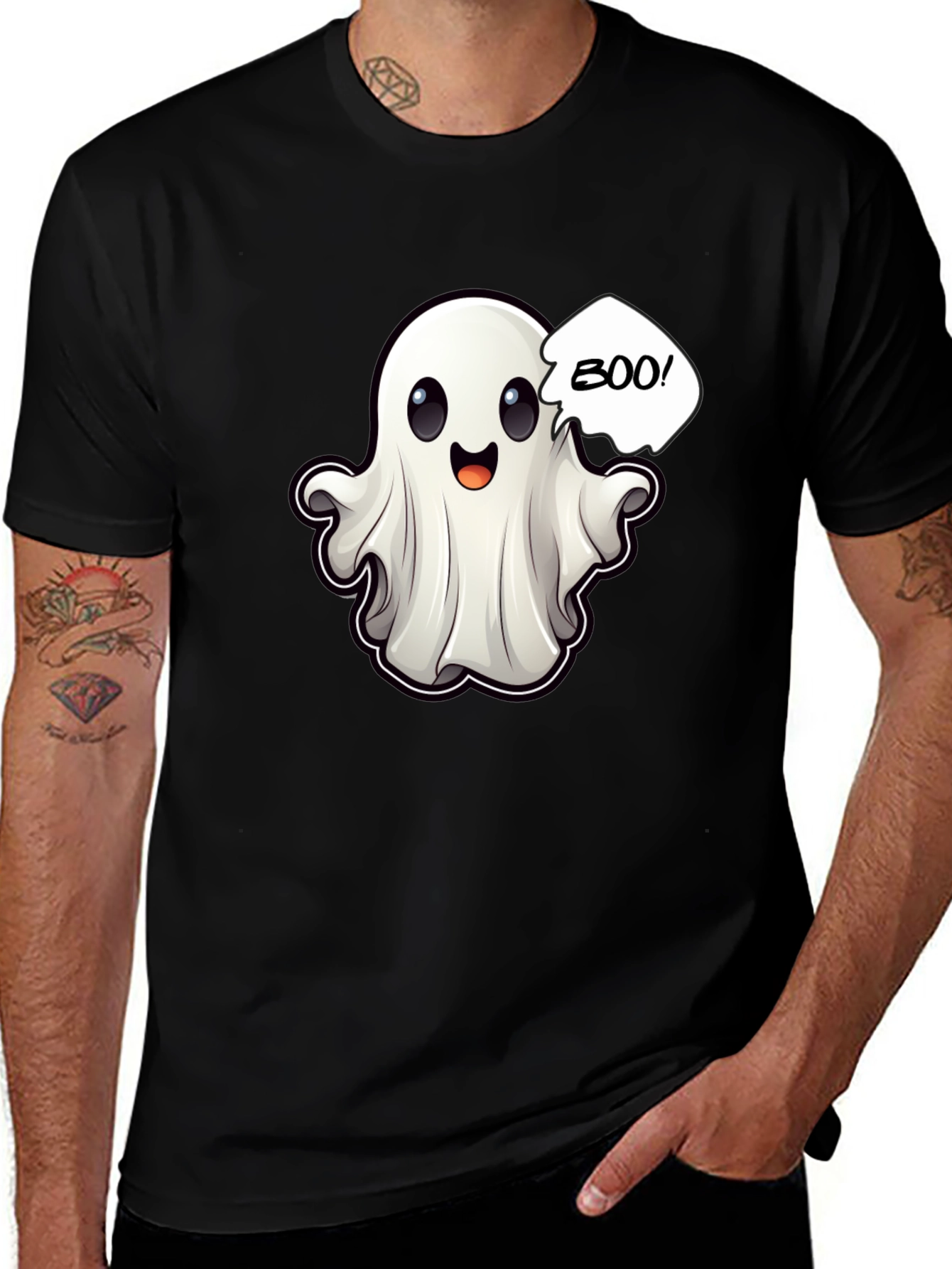 Boo! Ghost Graphic Black T-Shirt