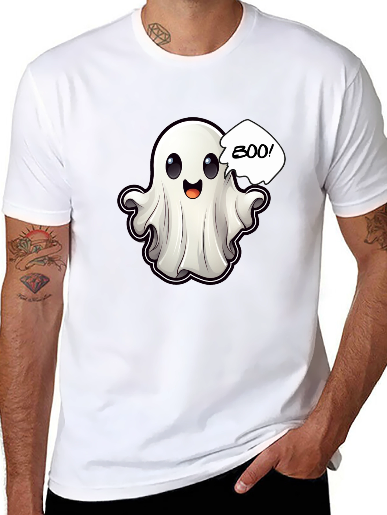 Boo! Ghost Graphic Black T-Shirt