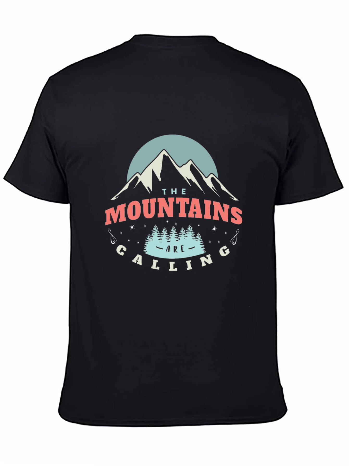 Mountains Are Calling Black Graphic T-Shirt