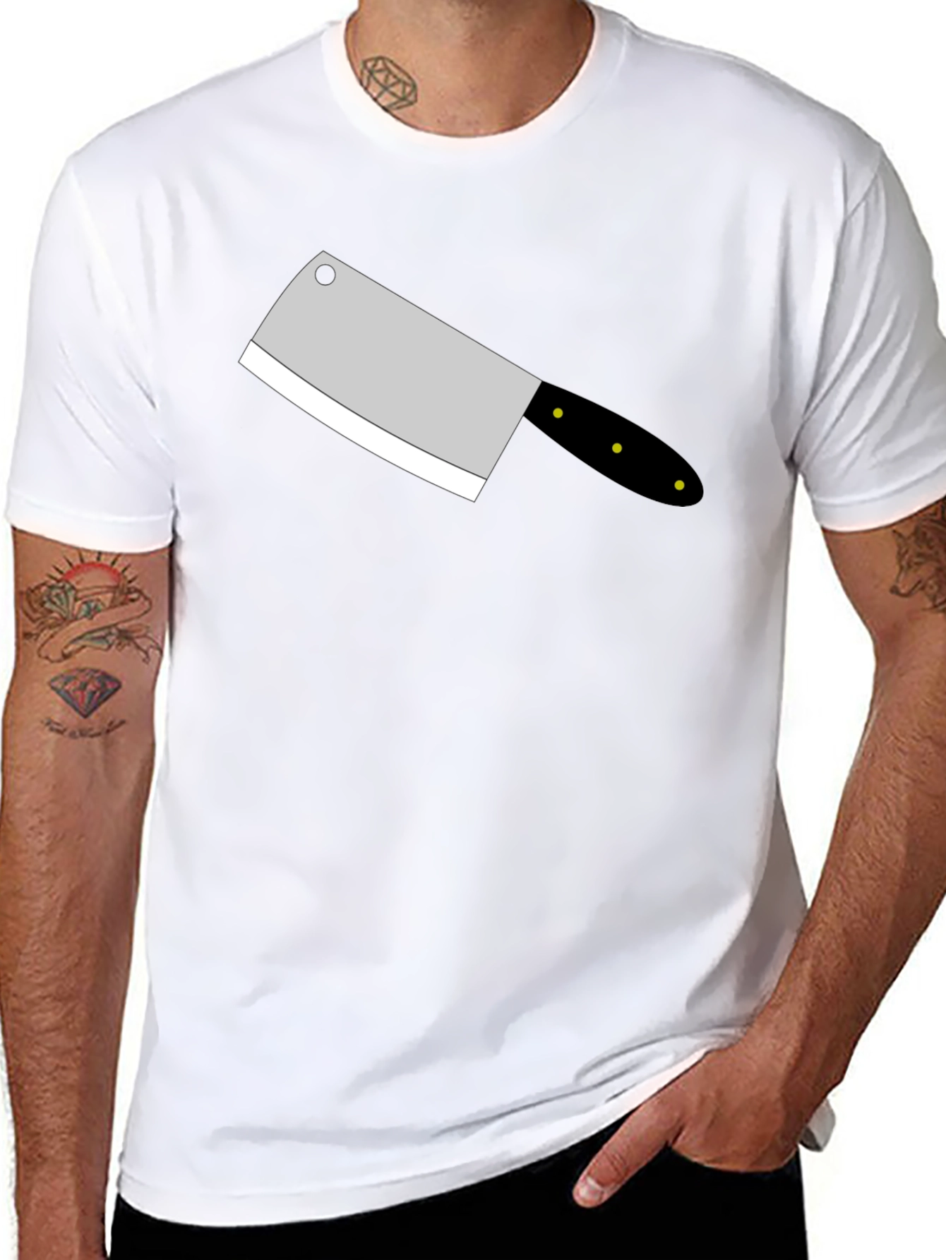 Butcher Knife Graphic Tee - Stylish Black T-Shirt