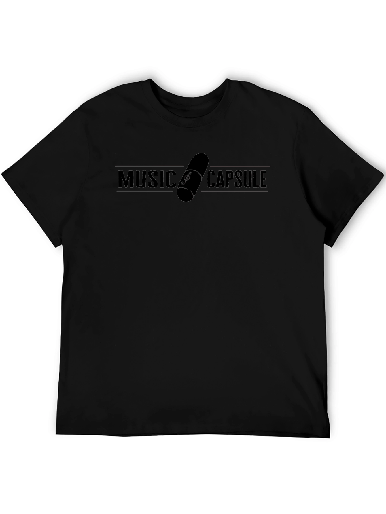 Music Capsule Black T-Shirt - Stylish Graphic Tee