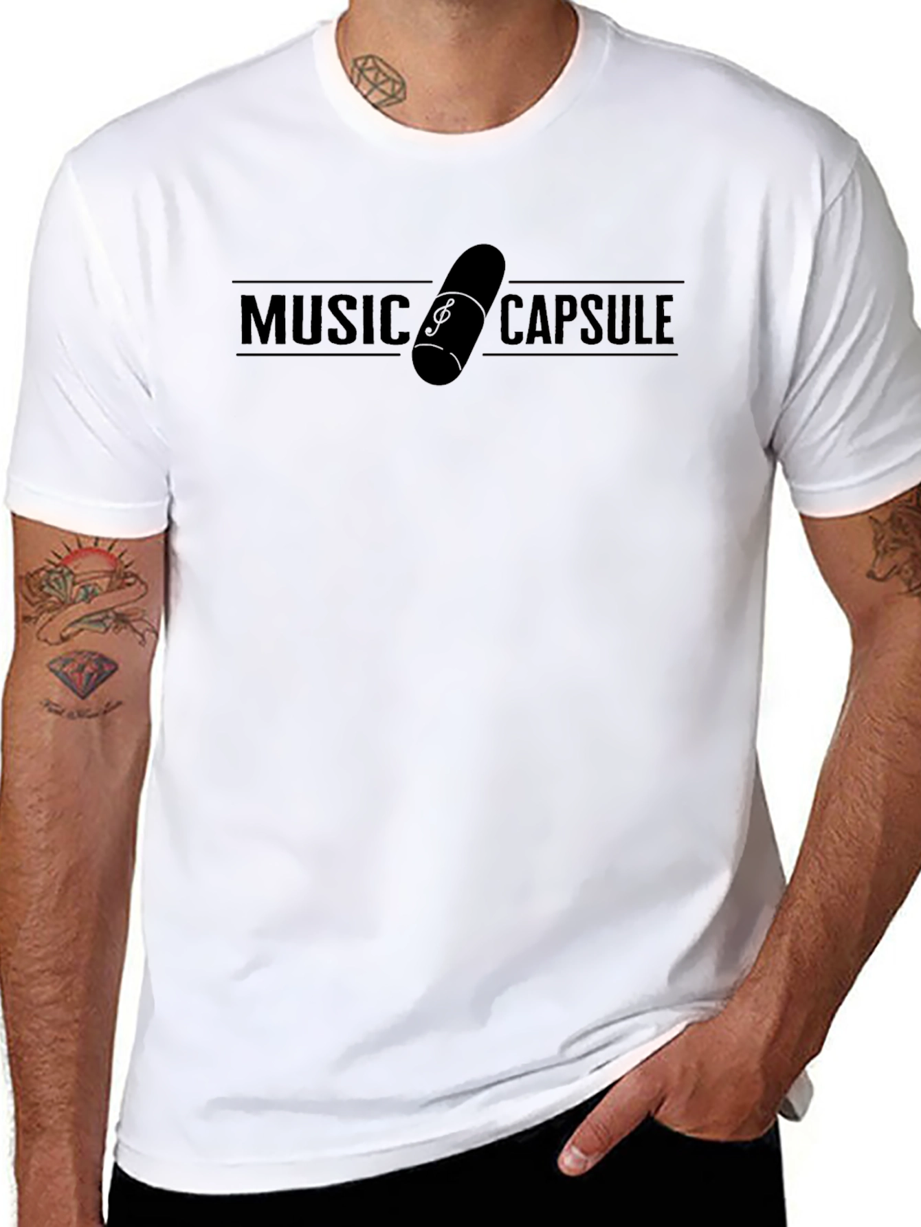 Music Capsule Black T-Shirt - Stylish Graphic Tee