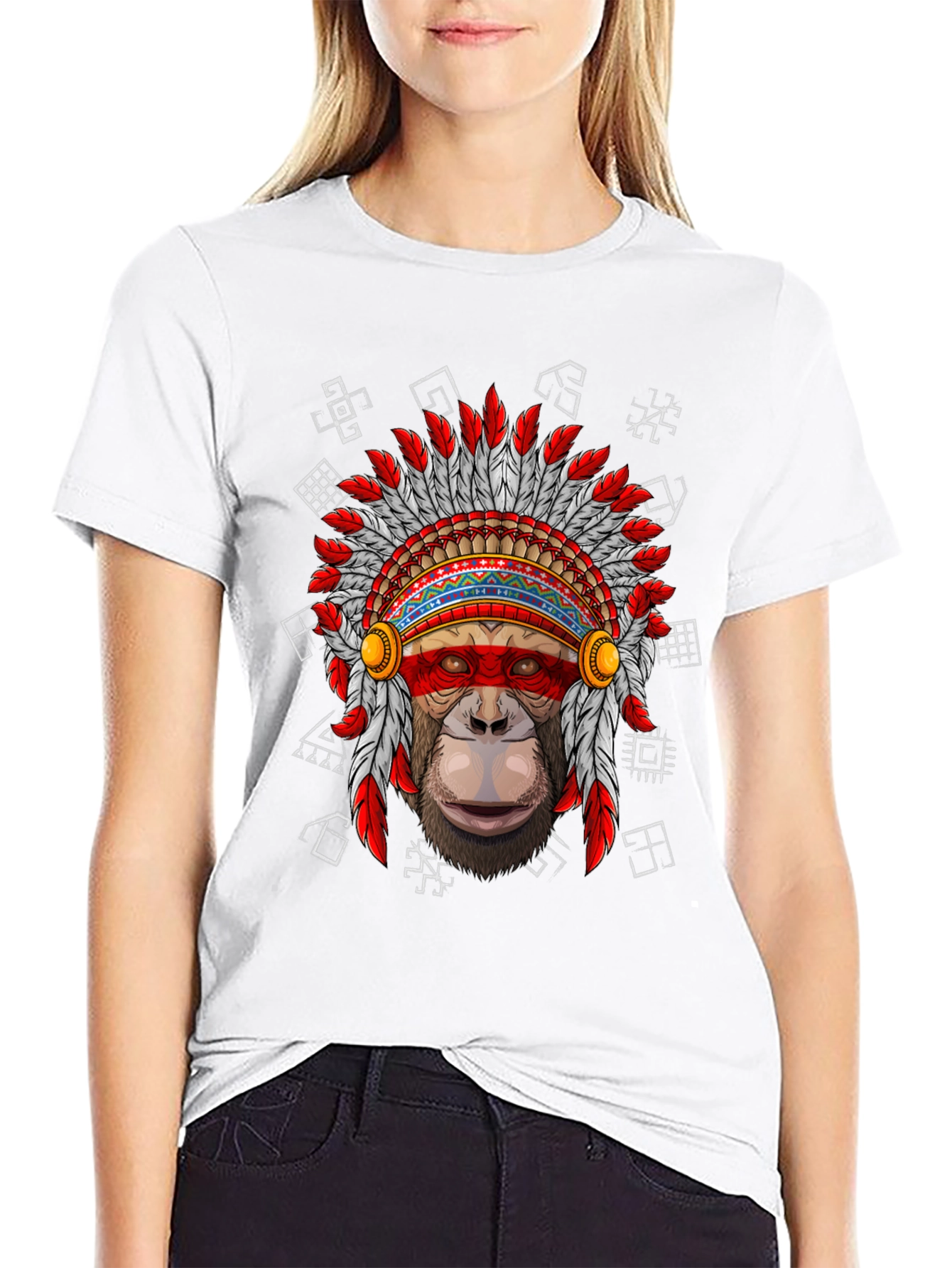 Monkey Chief Headdress Graphic T-Shirt