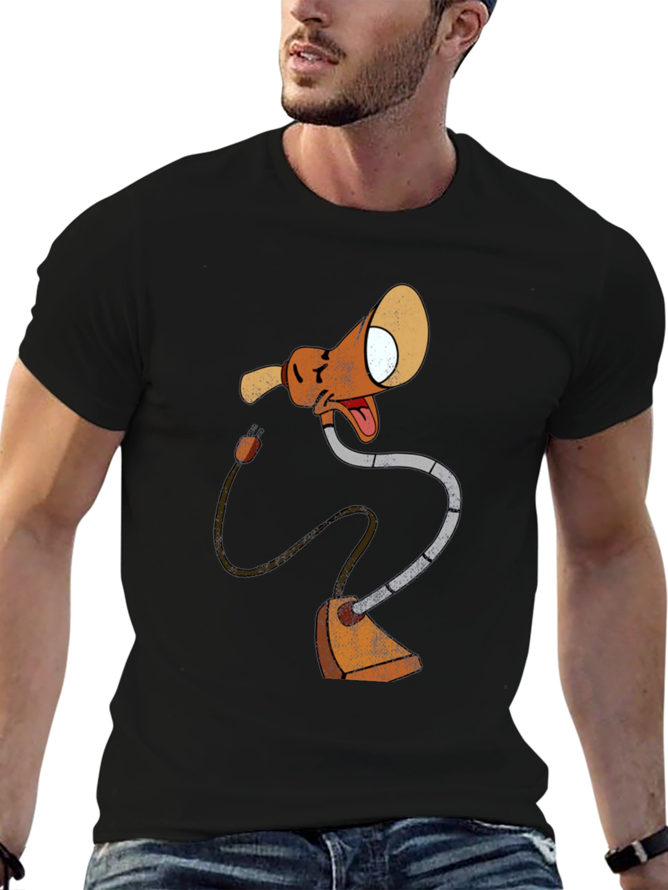 Cartoon Lamp Black T-Shirt