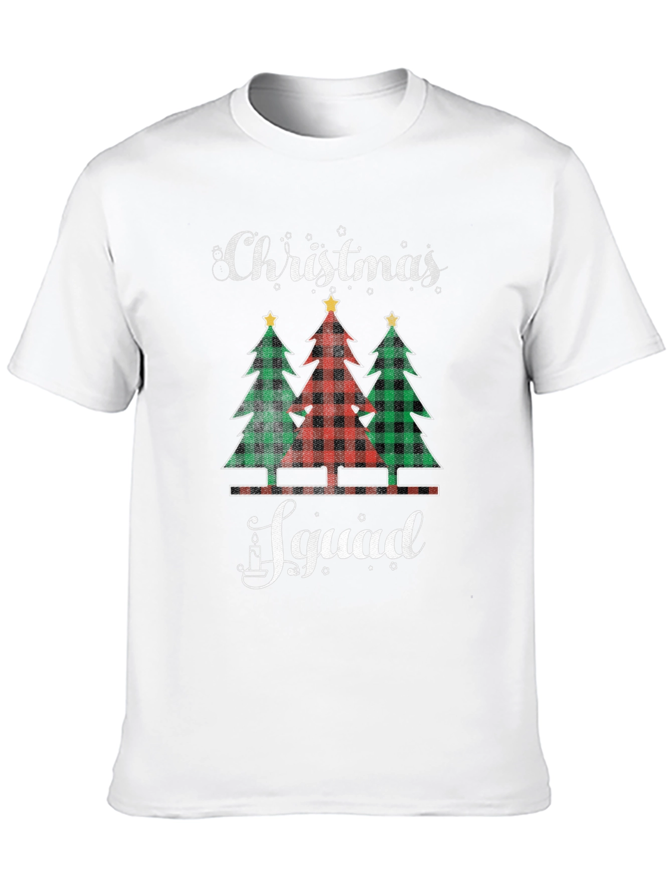 Christmas Squad Plaid Trees Graphic Tee